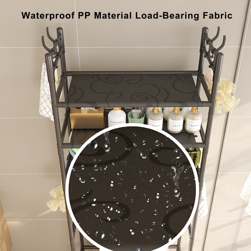 Over the Toilet Storage Cabinet Rack 3 Tier Bathroom Organizers and Storage with Hooks - Image 6