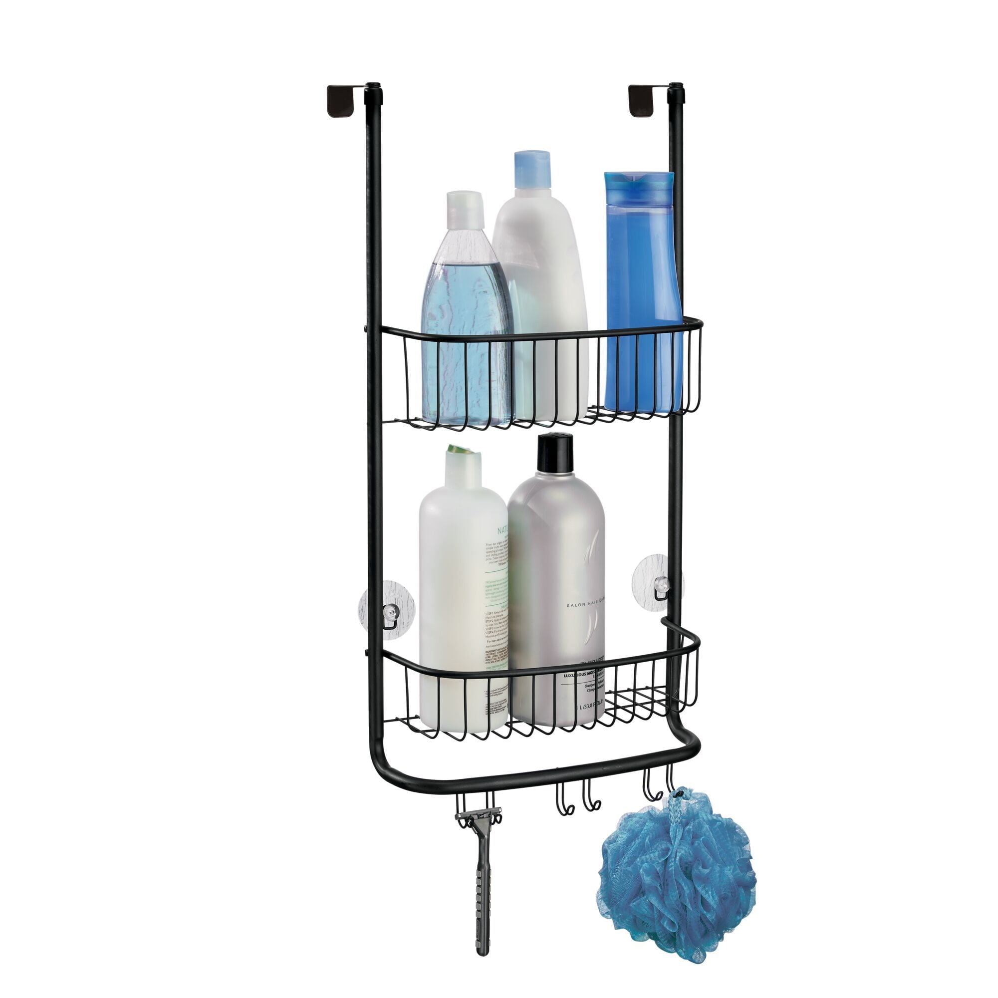 iDesign Forma Over the Door Shower Caddy, Matte Black - Image 4