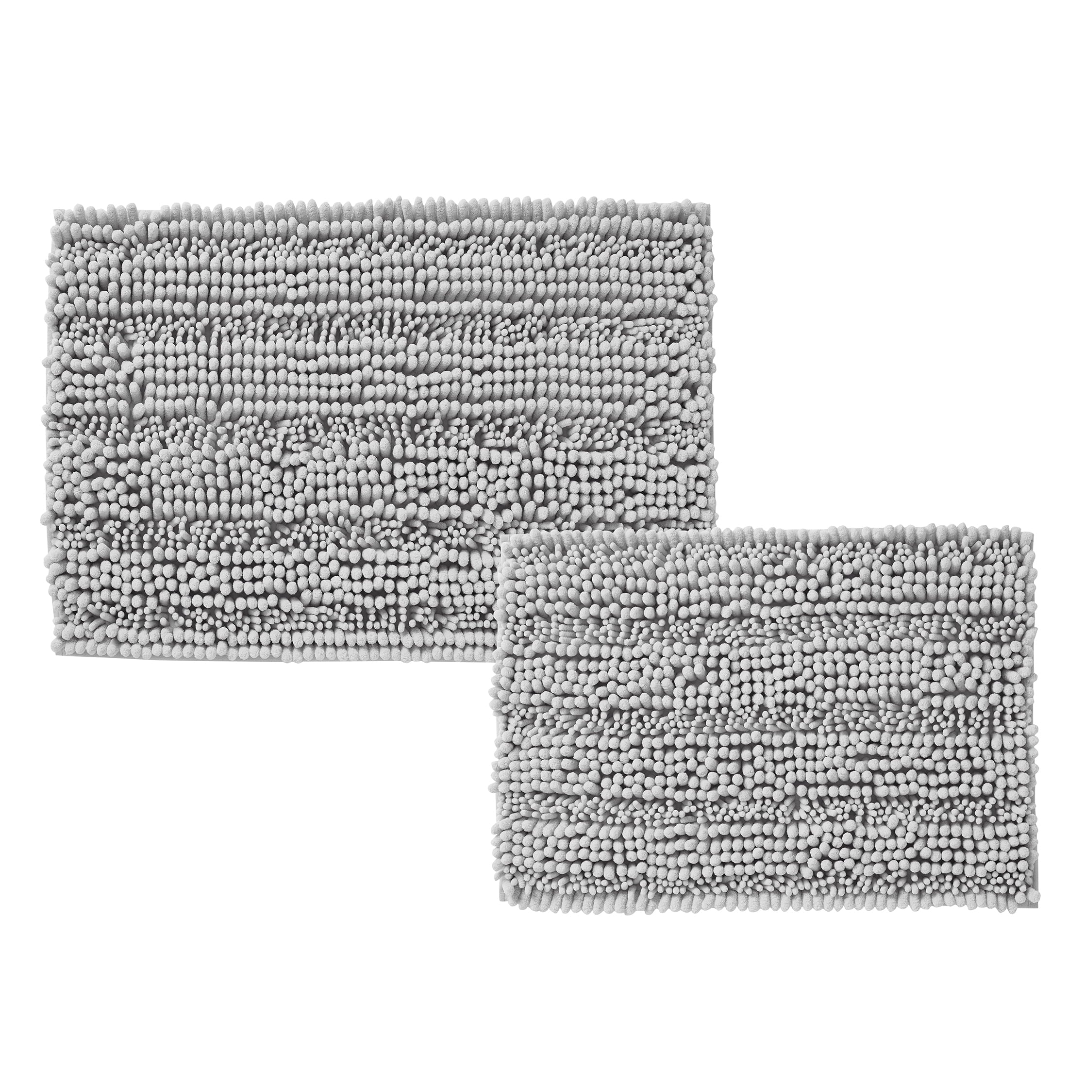 Mainstays Textured Soft Silver Chenille Polyester Bath Rug Set, 2-Piece - Image 2