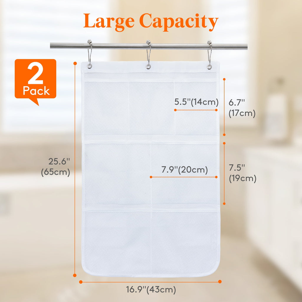 7 Pockets Hanging Organizer with Quick Drying , Portable Space Saving Bathroom Organizer to Hold Soap, Shampoo and Cr... - Image 2