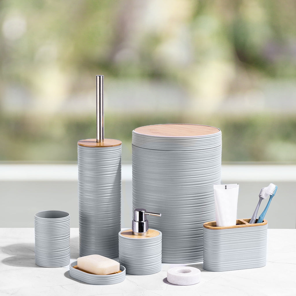 Bathroom Accessories Set 6 Pcs Bathroom Set Ensemble Complete Soap Dispenser Toothbrush Holder Tumbler Soap Dish Toil... - Image 4