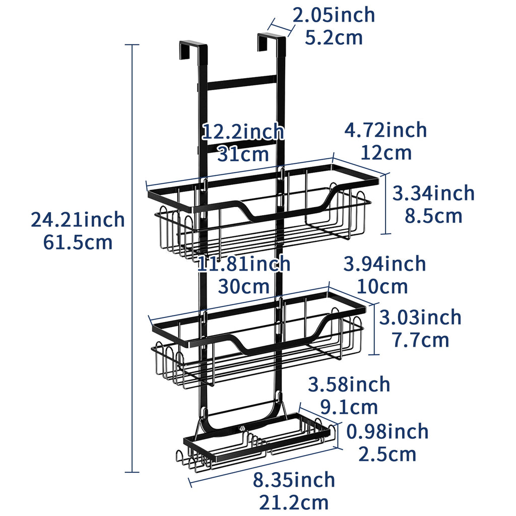 Bathroom Door Frame Over Door Shower Caddy Storage Organizer - Bathroom Wall Mounted Organizer Rack with Suction Cups... - Image 4