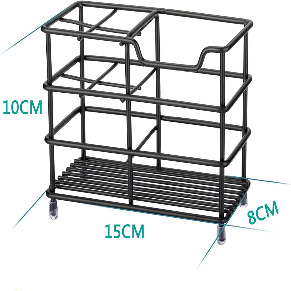 Stainless Steel Bathroom Holder Toothpaste Holder Stand Bathroom Accessories Organizer with 4 slots(Black) - Image 6