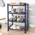4-Tier Bathroom Storage Rack Stackable Shelf Organizer for Shower Toiletries Kitchen Counter Desktop Space-Saving Easy Assembly