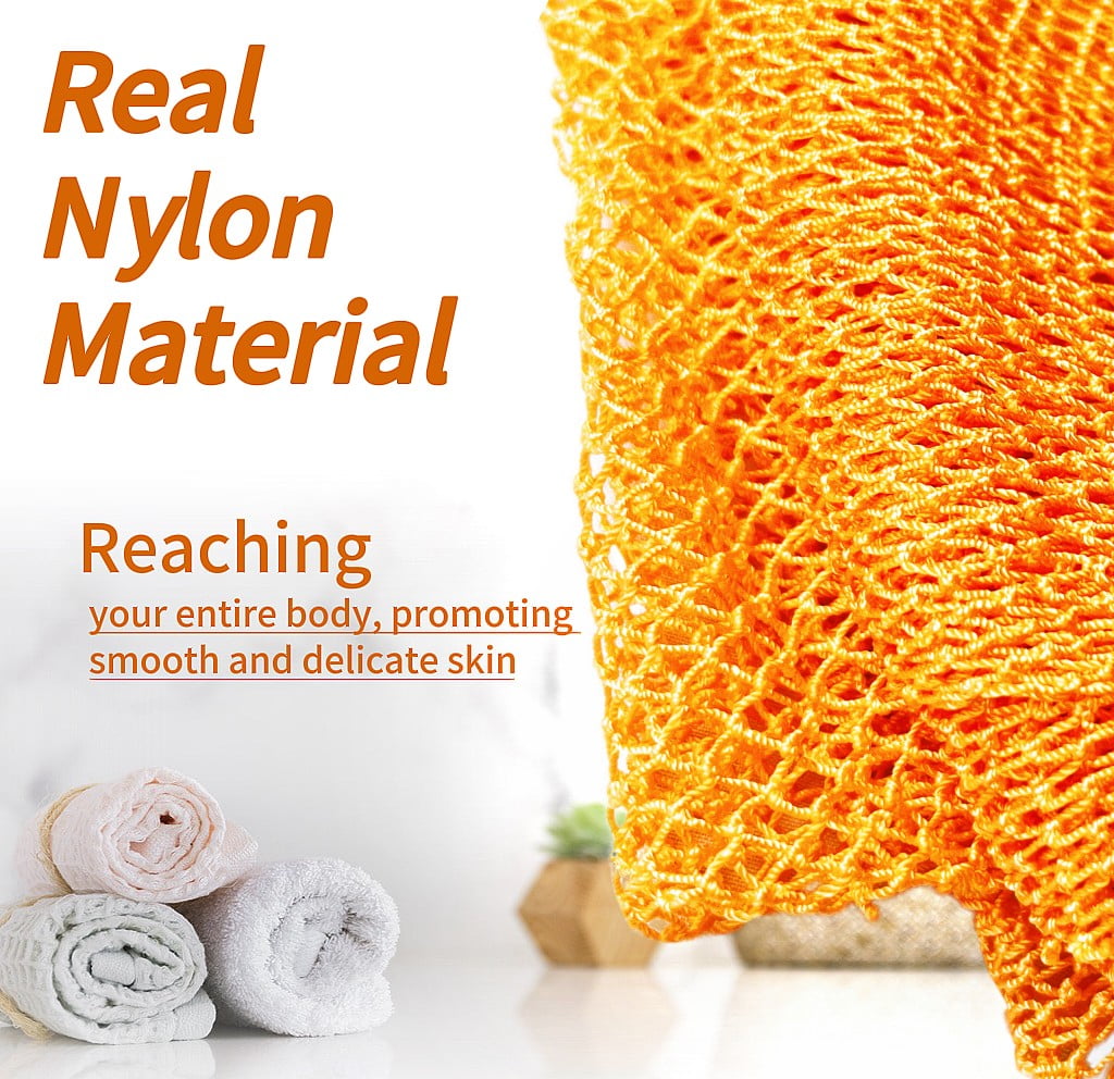Authentic, Exfoliating Real Black Owned, Bath Back Scrubber, Body Exfoliator Shower Bath Accessories (Orange Color) - Image 4