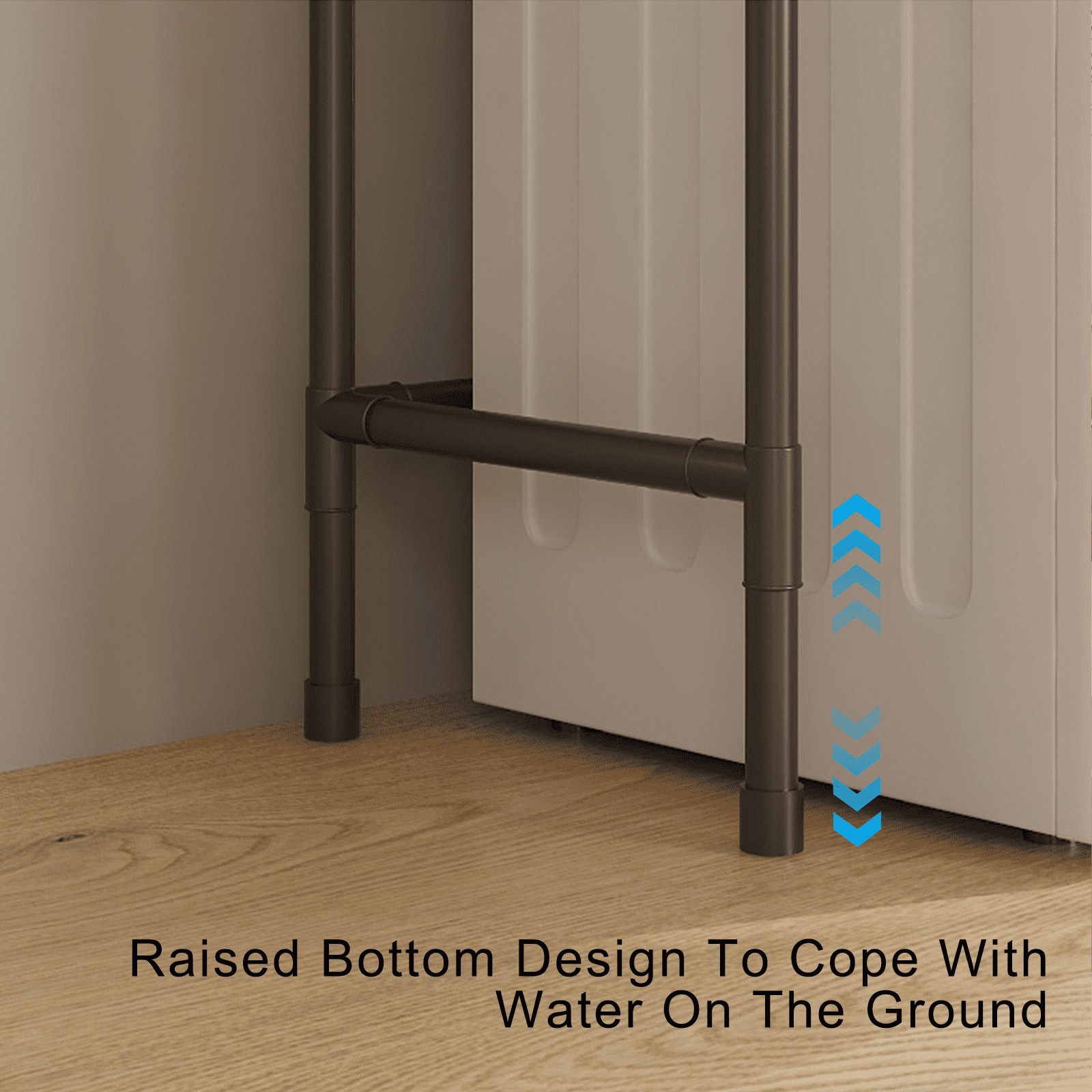 Clearance! Over The Toilet Storage Shelf, 3-Tier Above Toilet Storage Organizer Rack with Hooks, Freestanding Bathroom Tower Shelf Unit for - Image 5