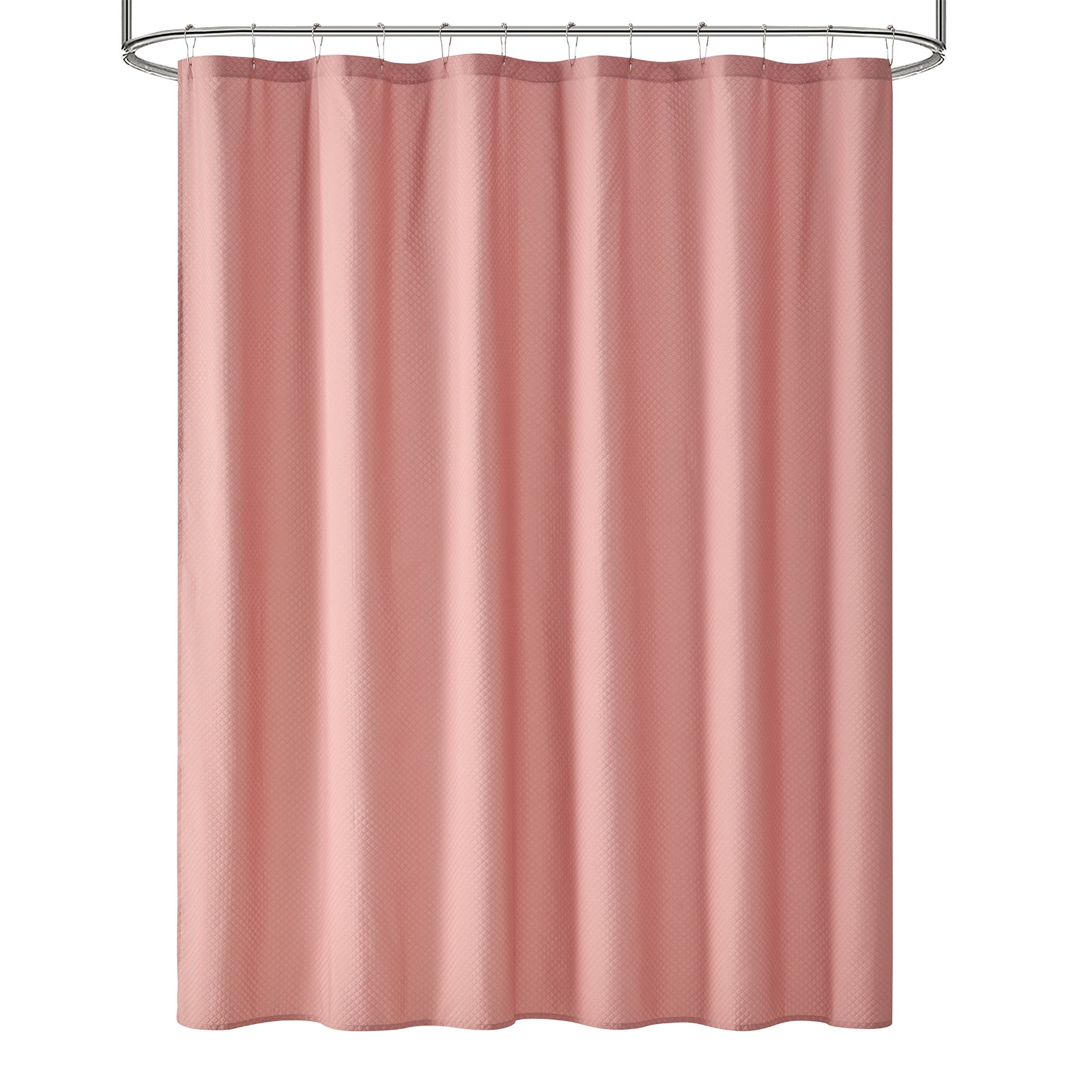 16-Piece Textured Shower Curtain Bathroom Set Fabric Curtain with Rug, Hooks, Soap Pump & Tray - Image 3