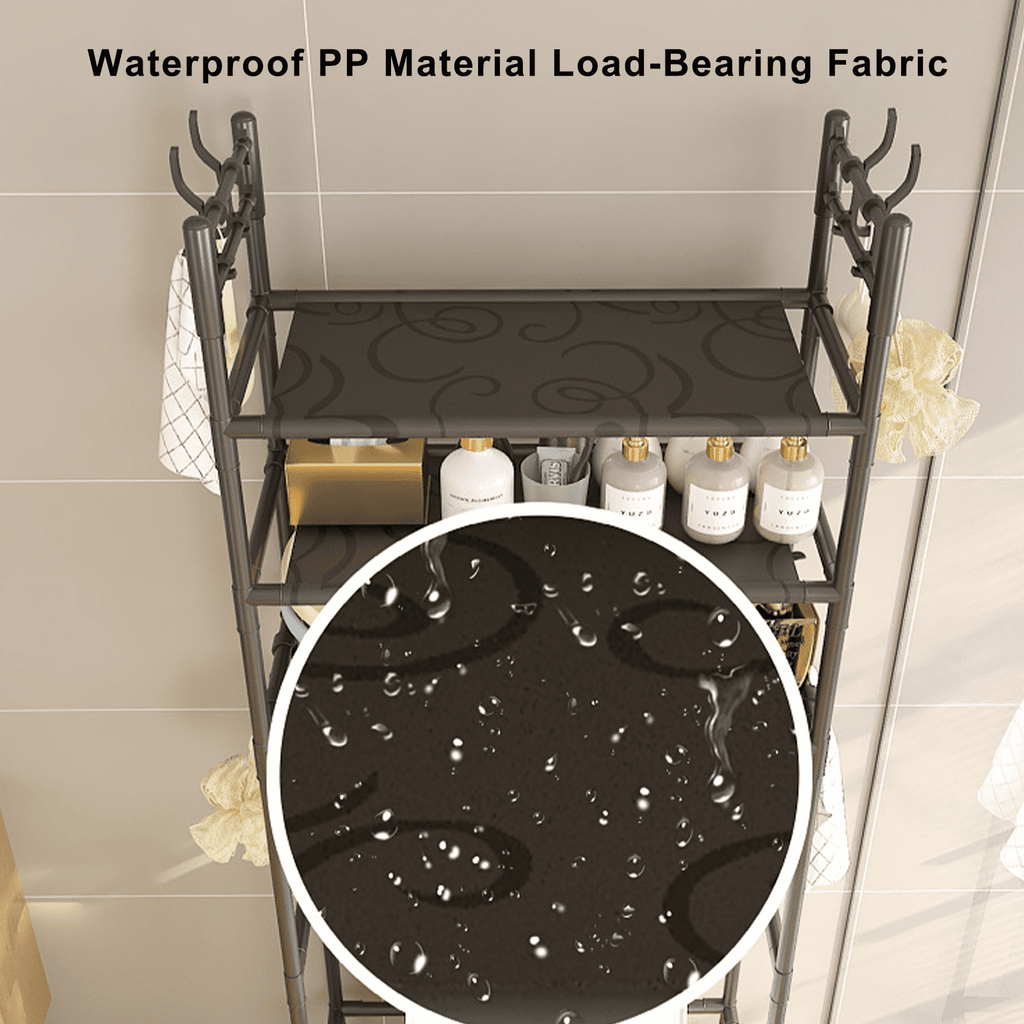 Clearance! Over The Toilet Storage Shelf, 3-Tier Above Toilet Storage Organizer Rack with Hooks, Freestanding Bathroom Tower Shelf Unit for - Image 6