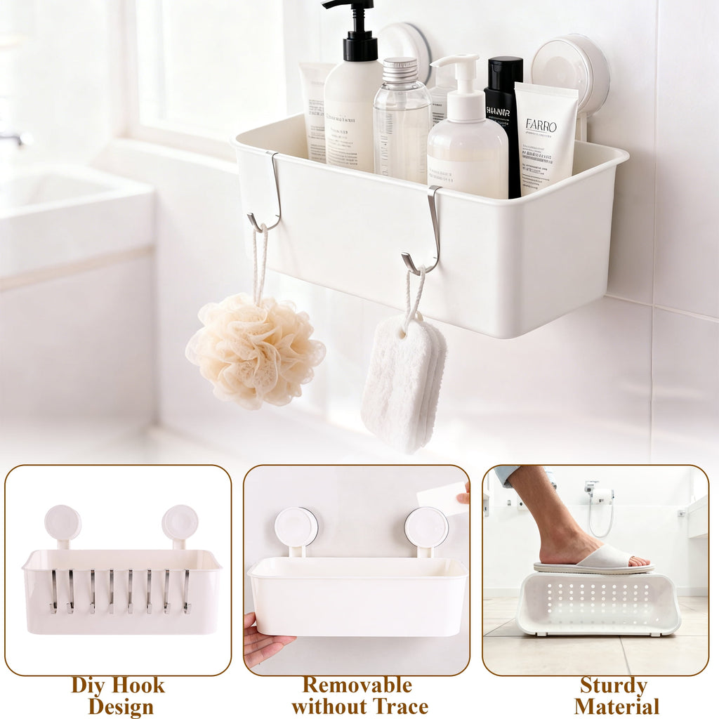 Cup Shower Caddy, Heavy Duty Bathroom Shower Shelf Organizer, Waterproof Removable No Drilling Strong Holds 12lbs for... - Image 5