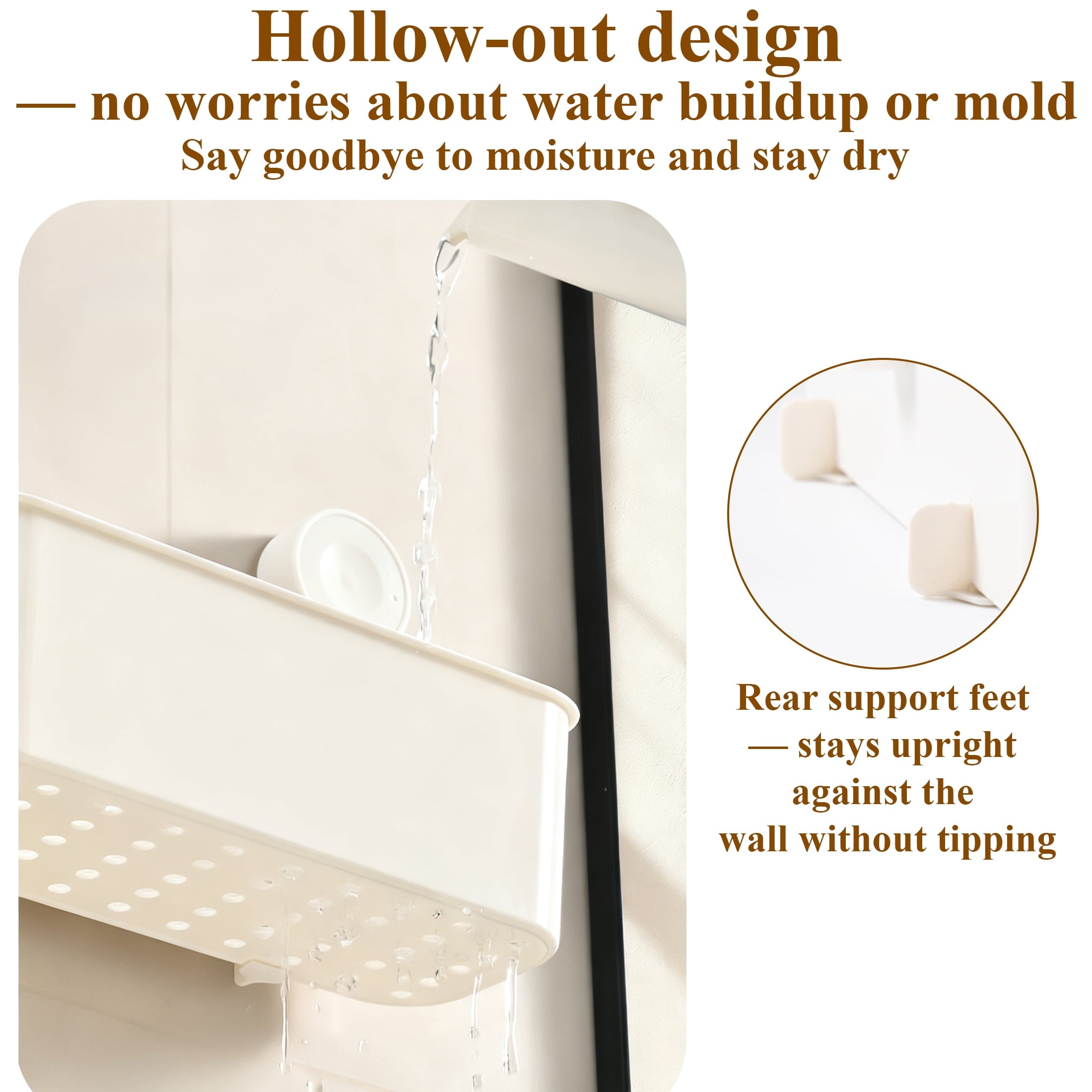 Cup Shower Caddy, Heavy Duty Bathroom Shower Shelf Organizer, Waterproof Removable No Drilling Strong Holds 12lbs for... - Image 4