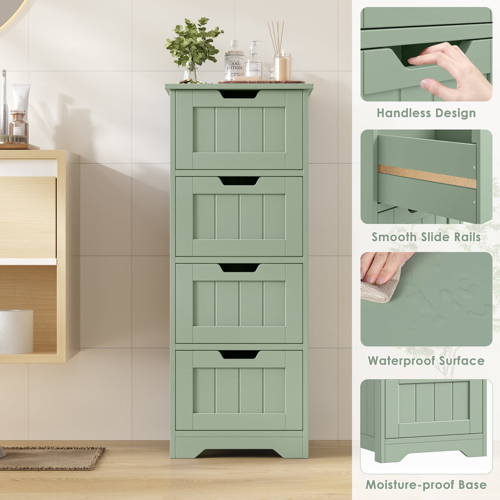 Bathroom Storage Cabinet, Free Standing Narrow Cabinet with 4 Drawers Entryway Storage Organizer for Living Room Bedr... - Image 3