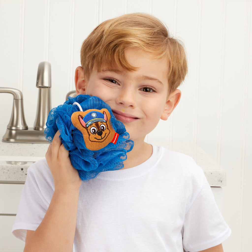Kids Chase Bath Loofah Pouf, Blue - Image 2