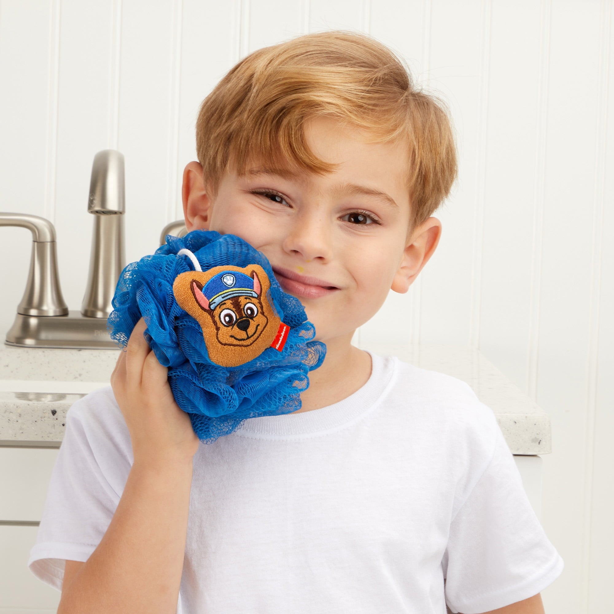 Kids Chase Bath Loofah Pouf, Blue - Image 2