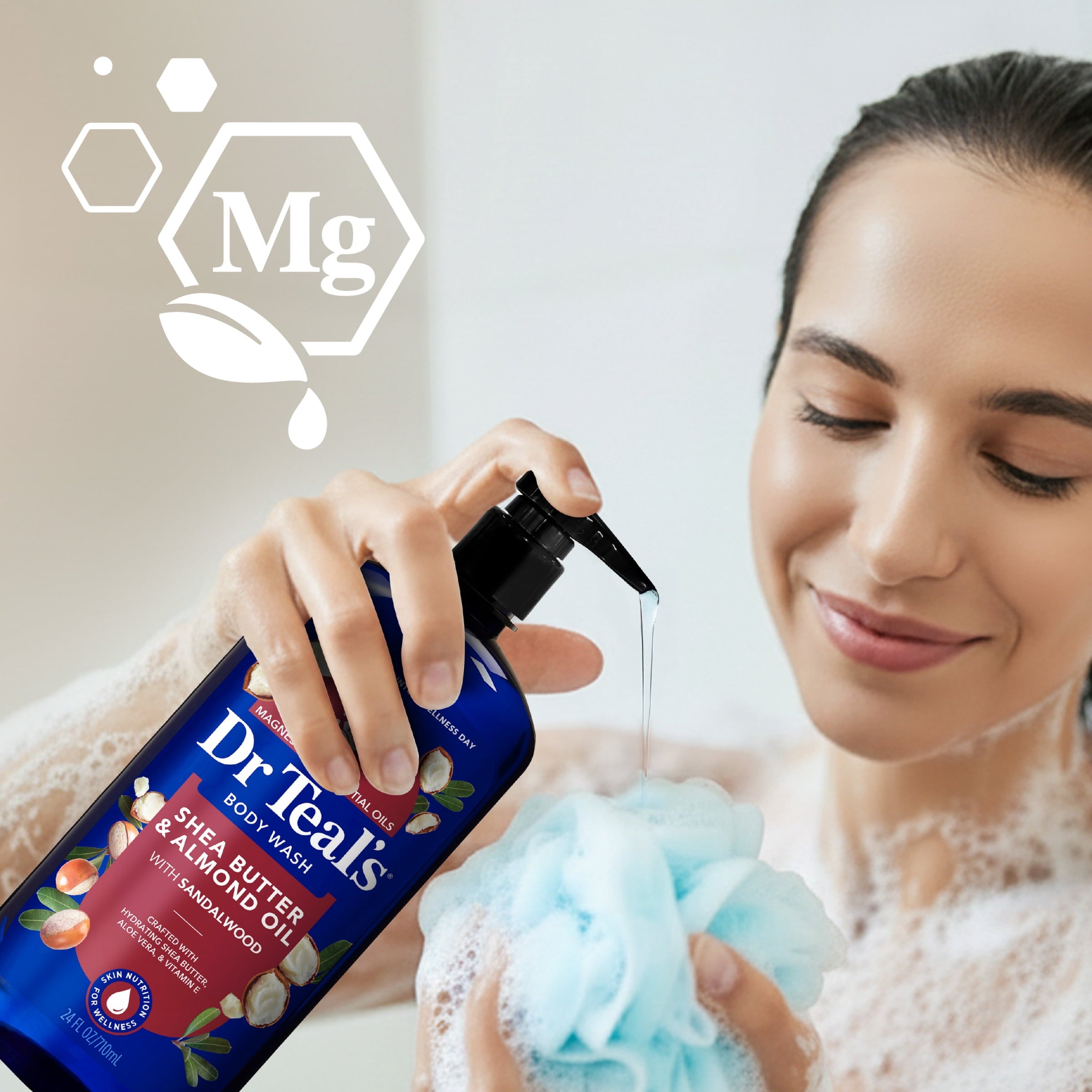 Wash with Pure Epsom Salt, Shea Butter & Almond, 24 fl oz - Image 4