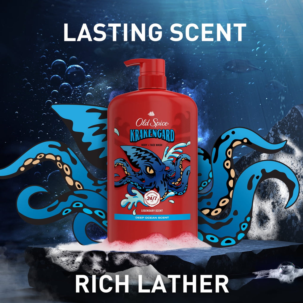 Old Spice Body Wash for Men, Krakengard 2 in 1 with Lasting Scent, 33.4oz - Image 6