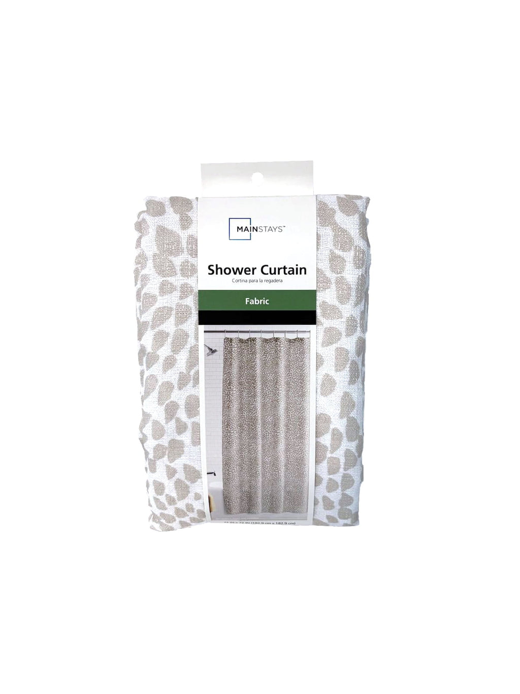 Mainstays Taupe Abstract Leopard Fabric Shower Curtain, 72" x 72" - Image 6