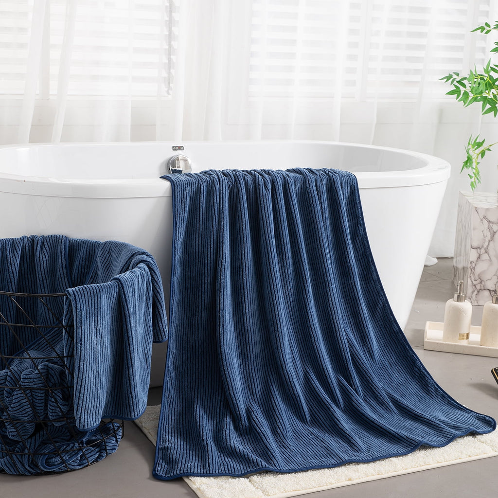 8 Piece Extra Large Bath Towel Sets, 2 Large Bath Towels , 2 Hand Towels, 4 Washcloths, Soft Microfiber, Quick Dry, H... - Image 4