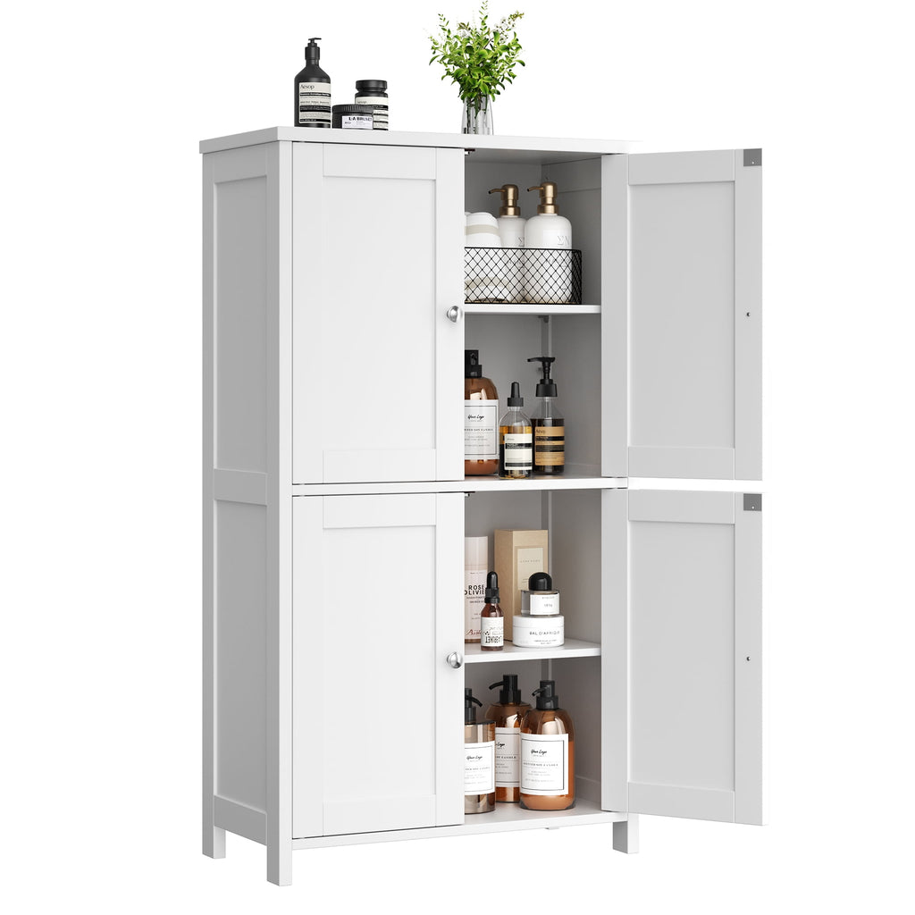 Bathroom Storage Floor Cabinet Organizer with Adjustable Shelf 4 Magnetic Doors 43" Wooden Pantry Cabinet Freestandin... - Image 2