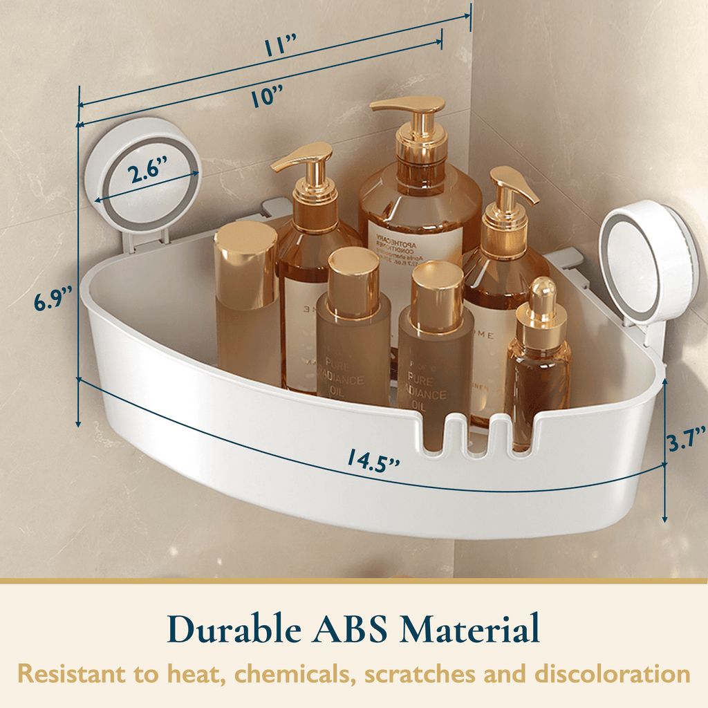 Cup Corner Shower Caddy, Soap Holder & Toothbrush Holder Set – Durable Bathroom Shelf Organizer, Removable Plastic Ba... - Image 6