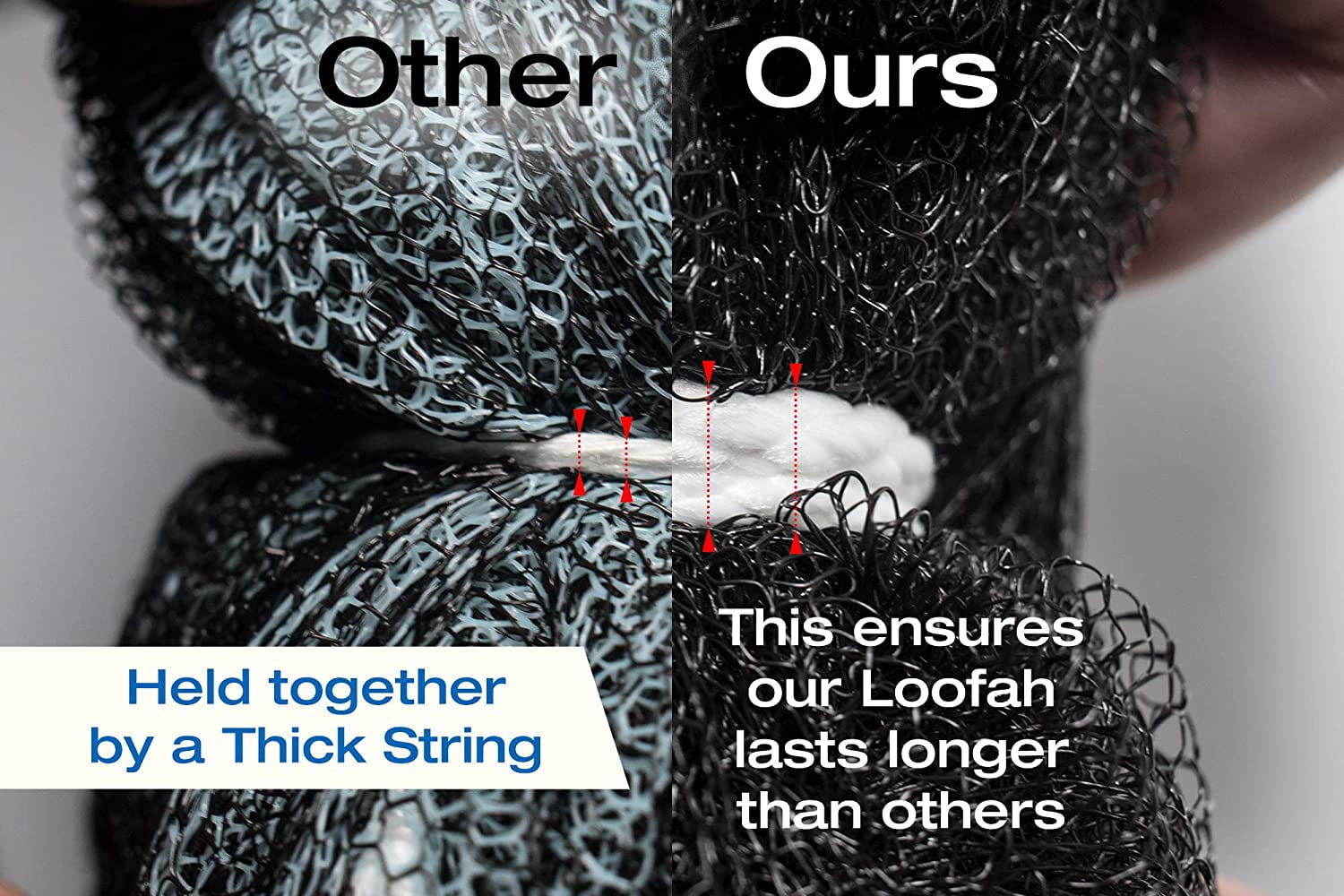 Tilcare Charcoal Shower Loofah Sponge, XXL 90g, 3 Pack Exfoliating Body Scrubber for Cleansing and Smooth Skin, Bath Loofah for Men & Women - Image 5