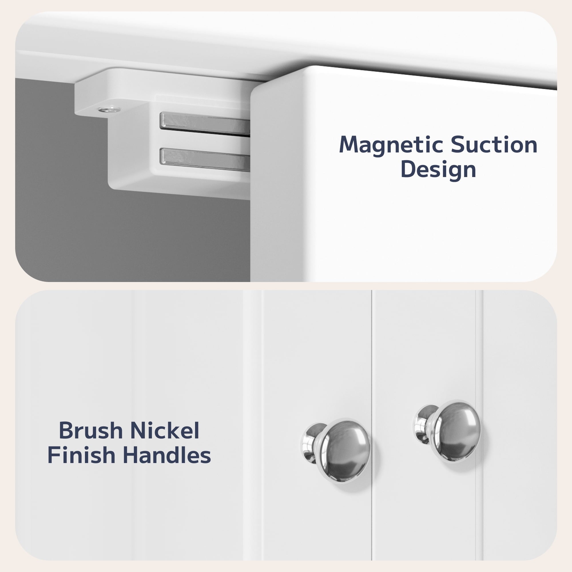 the Toilet Storage Cabinet, Bathroom Space Saver Organizer above Toilet with Adjustable Shelf & 2 Doors, White - Image 4