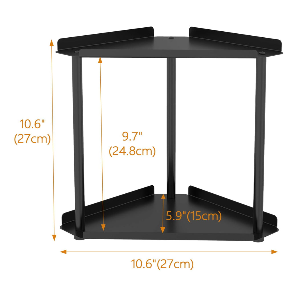 2-Tier Metal Corner Countertop Organizer, Sturdy Bathroom & Vanity Shelf with Guardrails, Space-Saving Storage for Ki... - Image 3