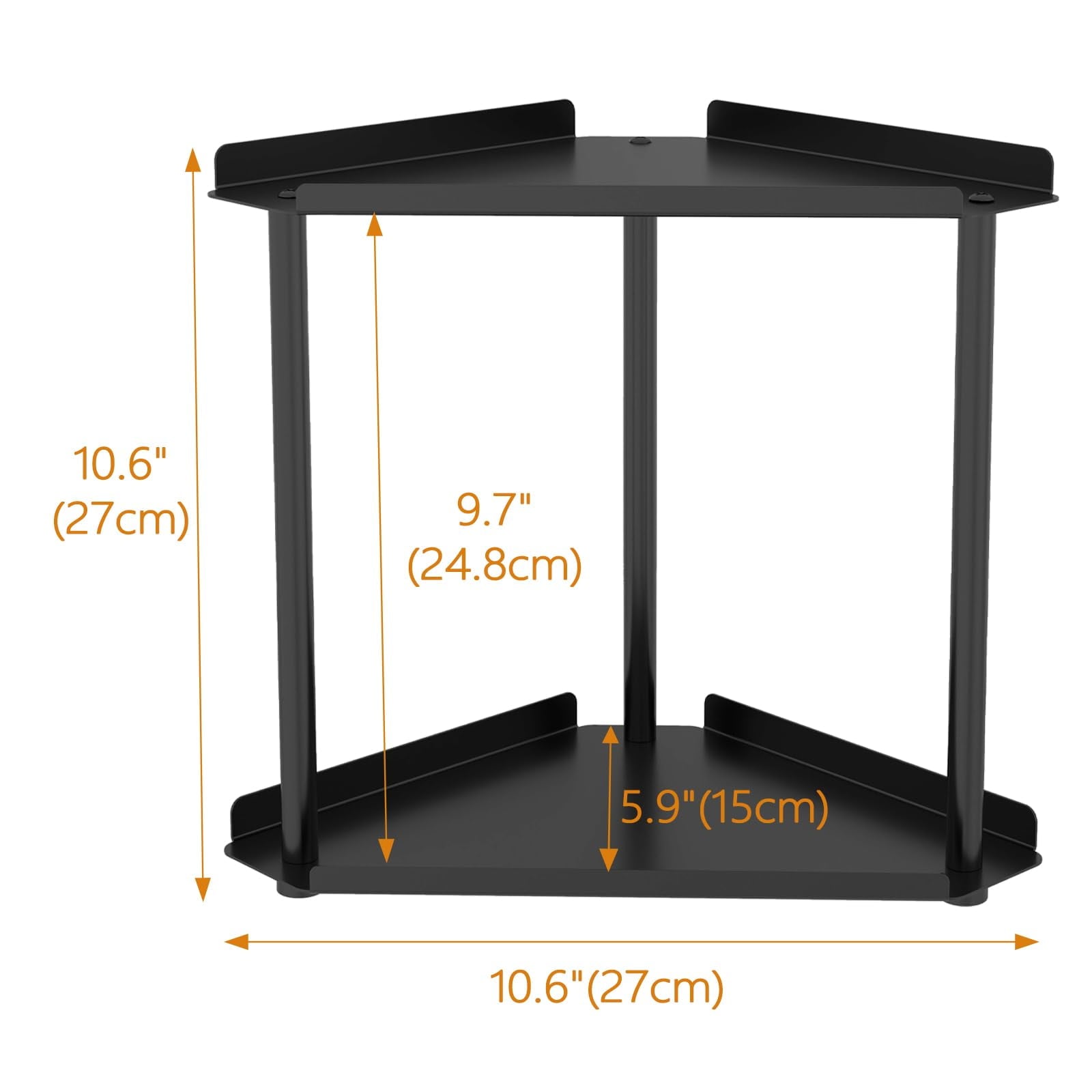 2-Tier Metal Corner Countertop Organizer, Sturdy Bathroom & Vanity Shelf with Guardrails, Space-Saving Storage for Ki... - Image 3
