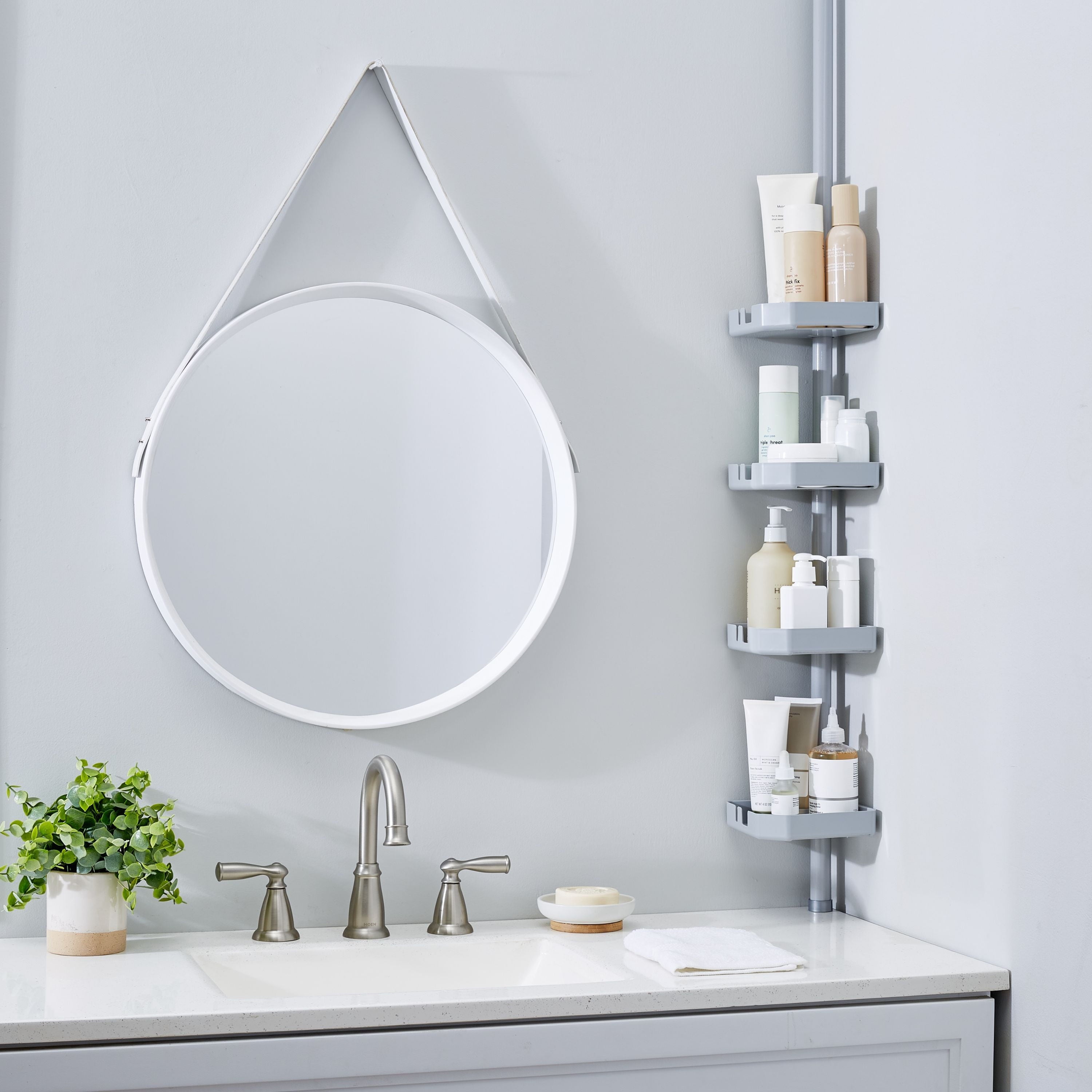Bath Bliss 4 Tier Corner Shower Organizer Caddy in Grey - Image 3