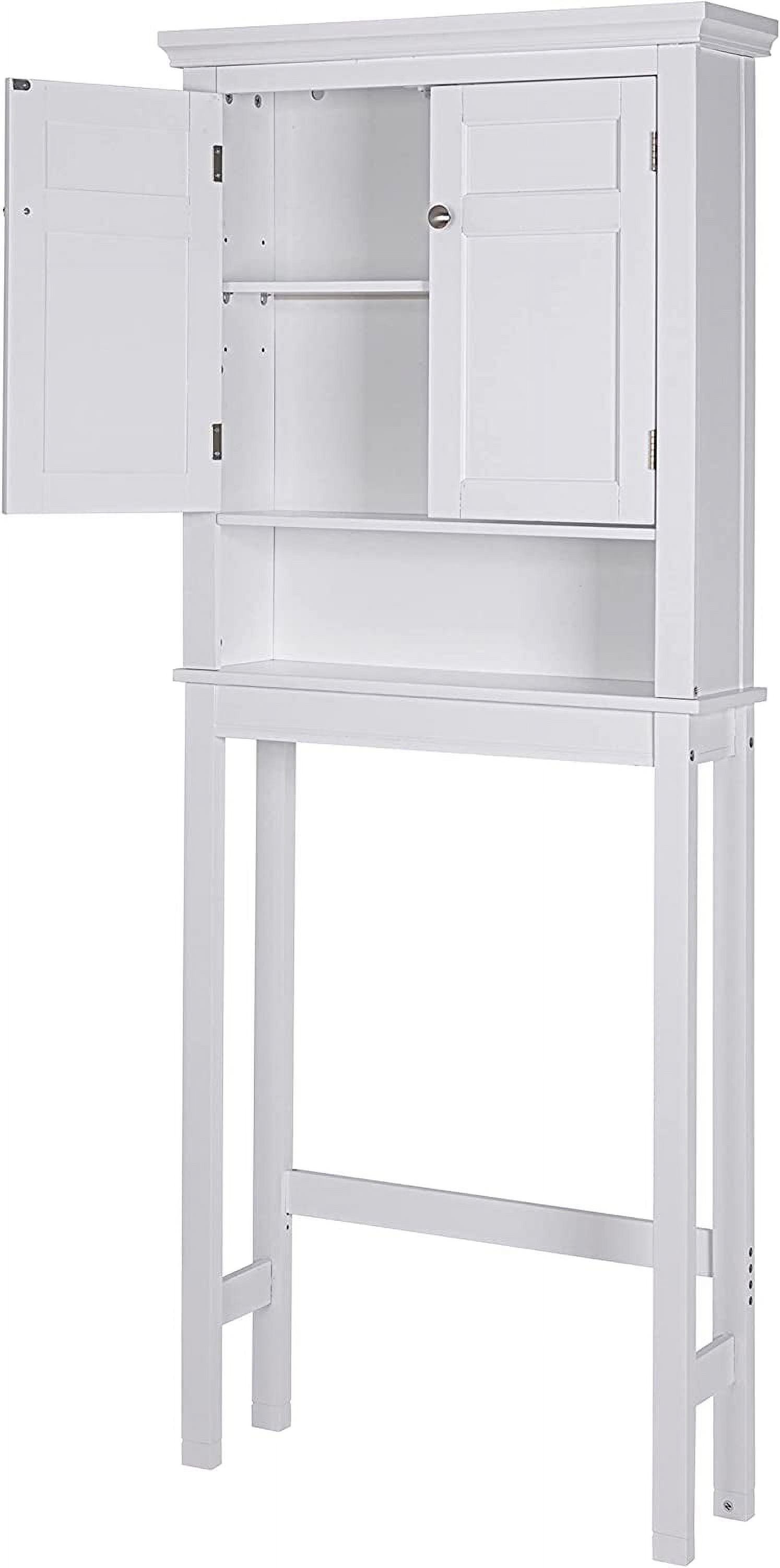 Cabinet with Adjustable Shelf, Space-Saving Bathroom Organizer, White - Image 5