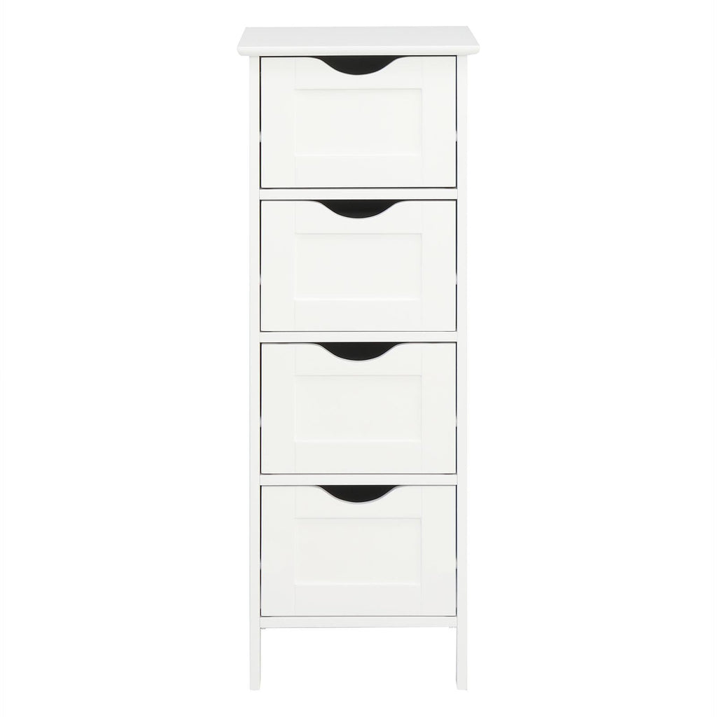 Bathroom Floor Storage Cabinet with 4 Drawers, Small Cabinet for Bedroom Kitchen, White - Image 6
