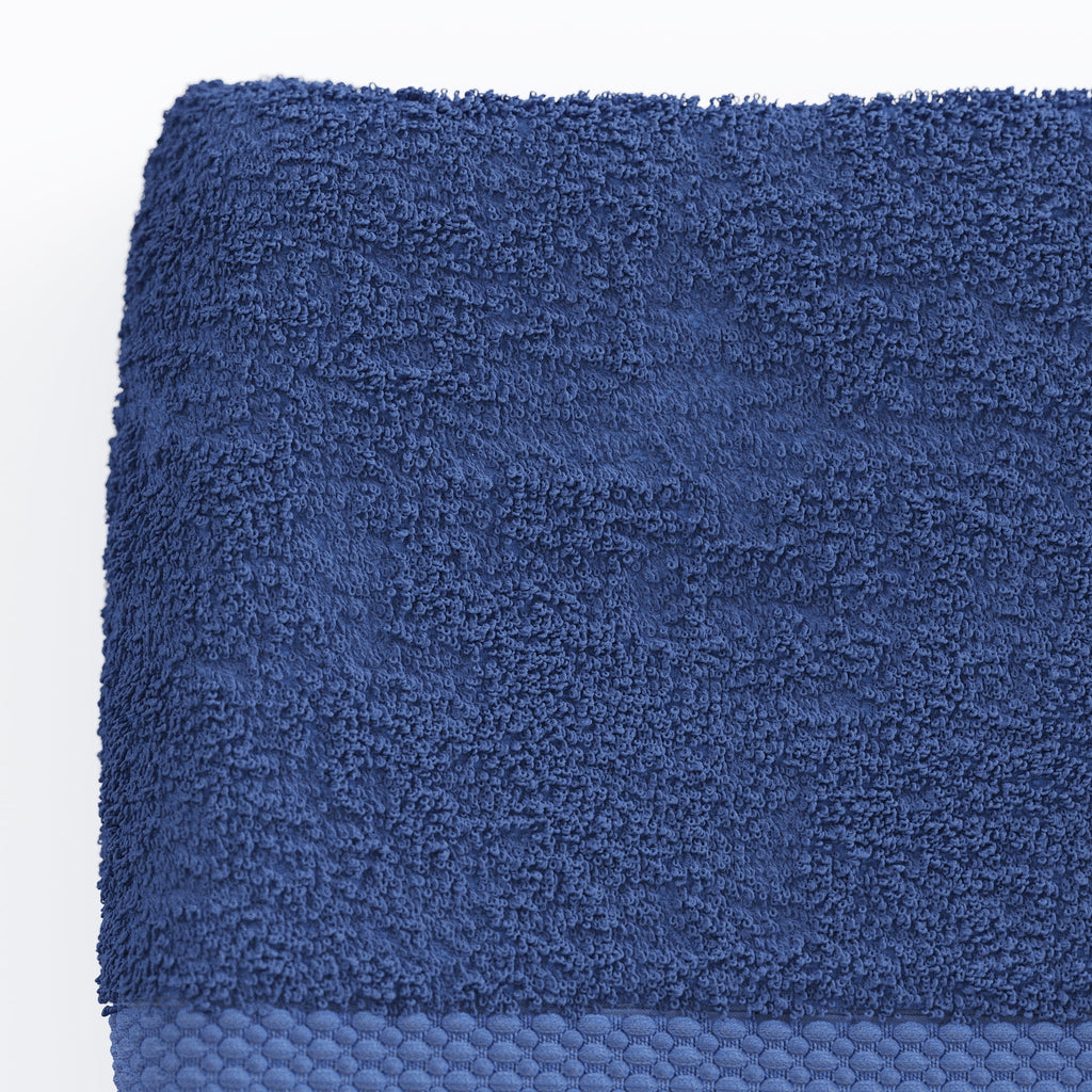 Beautiful by Drew Barrymore 6-Piece Dobby Bath Towel Set, Soft 100% Cotton, Smokey Blue - Image 5