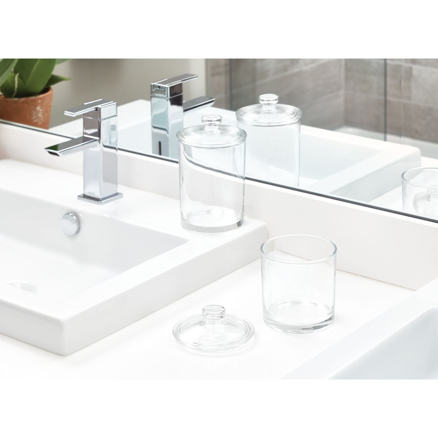 Small Glass Apothecary Vanity Jar, Clear - Image 5