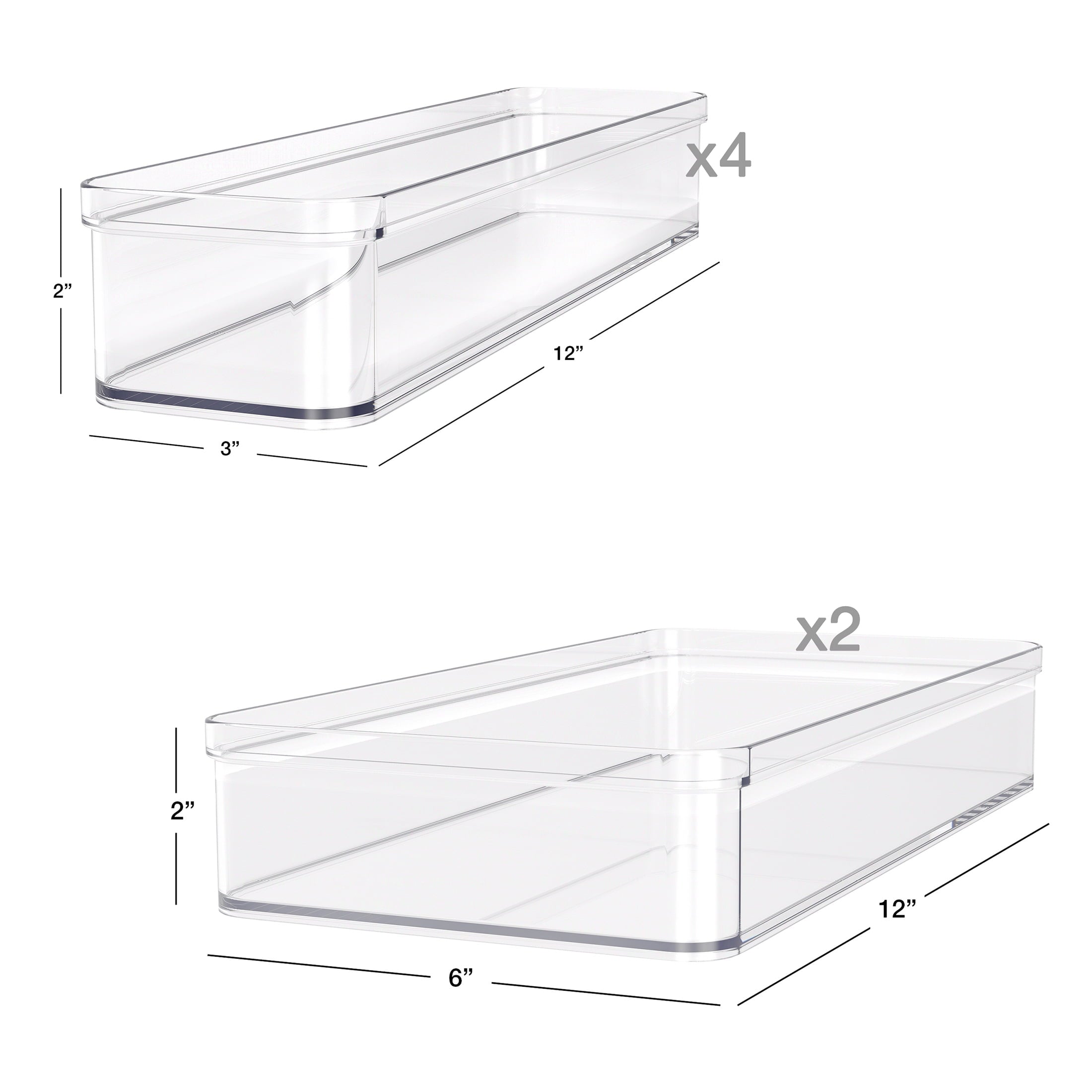 6-Piece Clear Plastic Drawer Storage Organizer Set, Kitchen, Desk and Bathroom Drawer Organizer Bins for Home Organiz... - Image 4