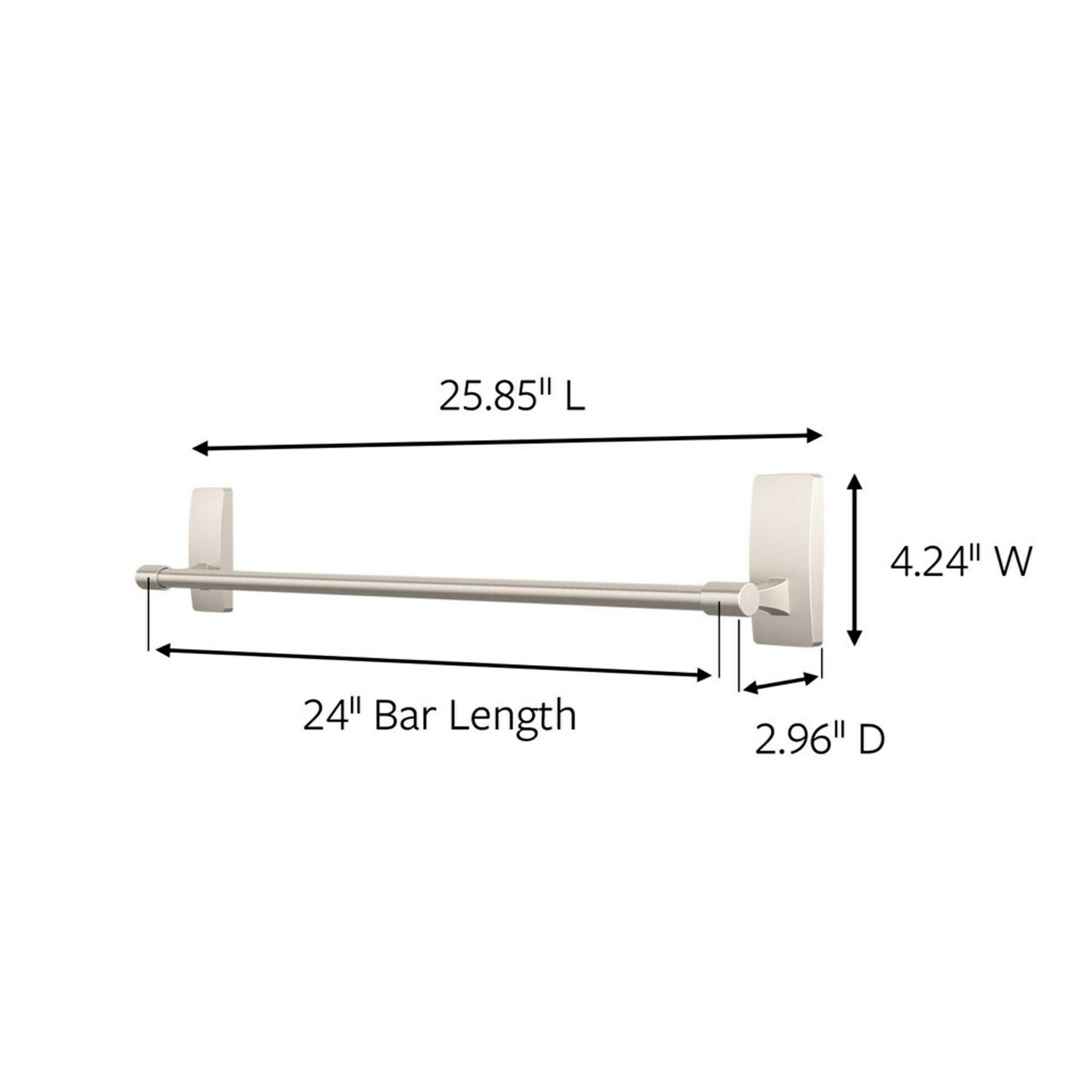 Nickel Towel Bar, Holds 10 lbs, 4 Large Strips - Image 2
