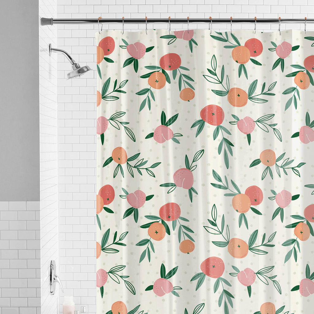 30% Recycled Shower Curtain Set & Hooks, 13-Piece, Orange, Yellow - Image 5