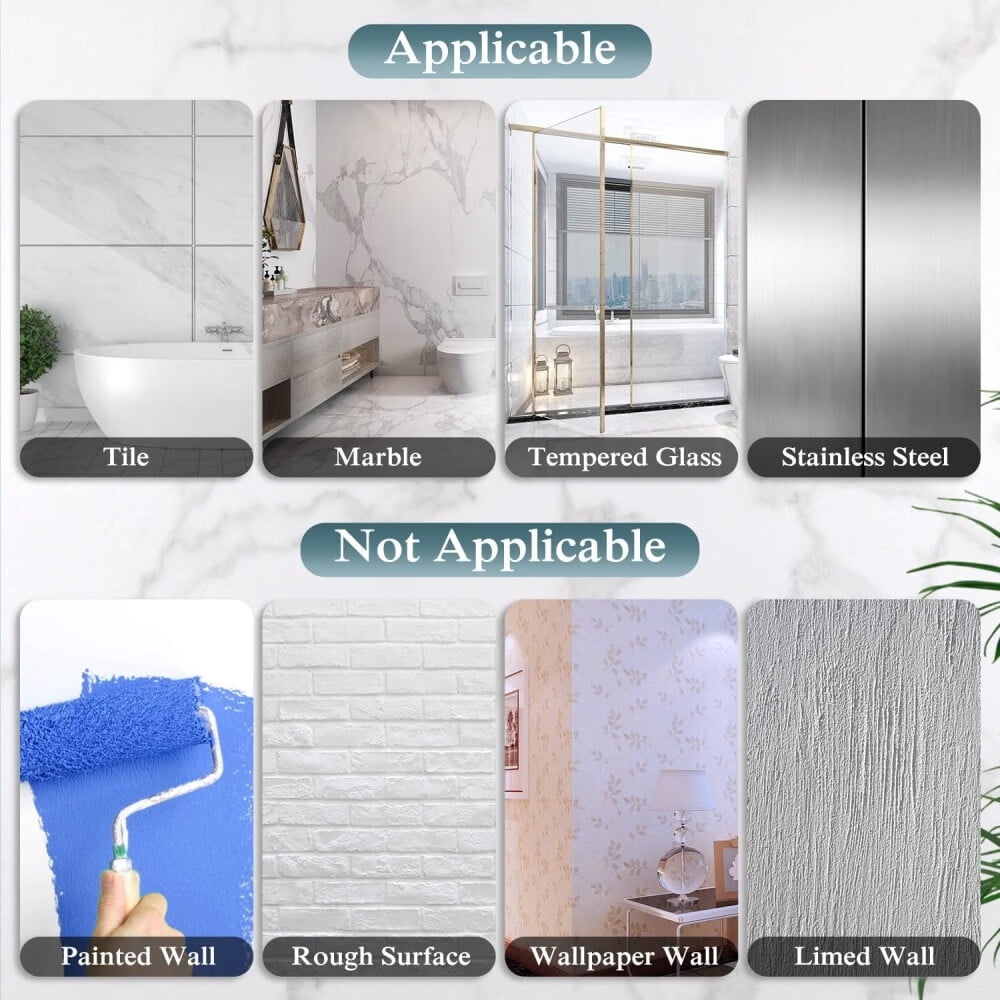 4 Pack Transparent Shower Caddy Adhesive for Replacement,No Drilling,Soap Holder,Bathroom Storage Shelves and Kitchen... - Image 4