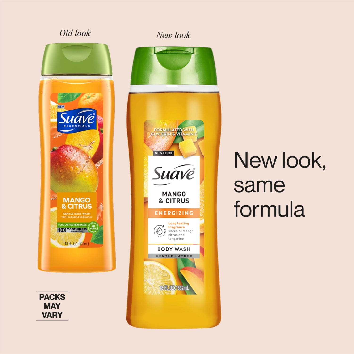 Suave Mango & Citrus Moisturizing Body Wash with Glycerin & Vitamin E, 18 FL OZ - Image 3