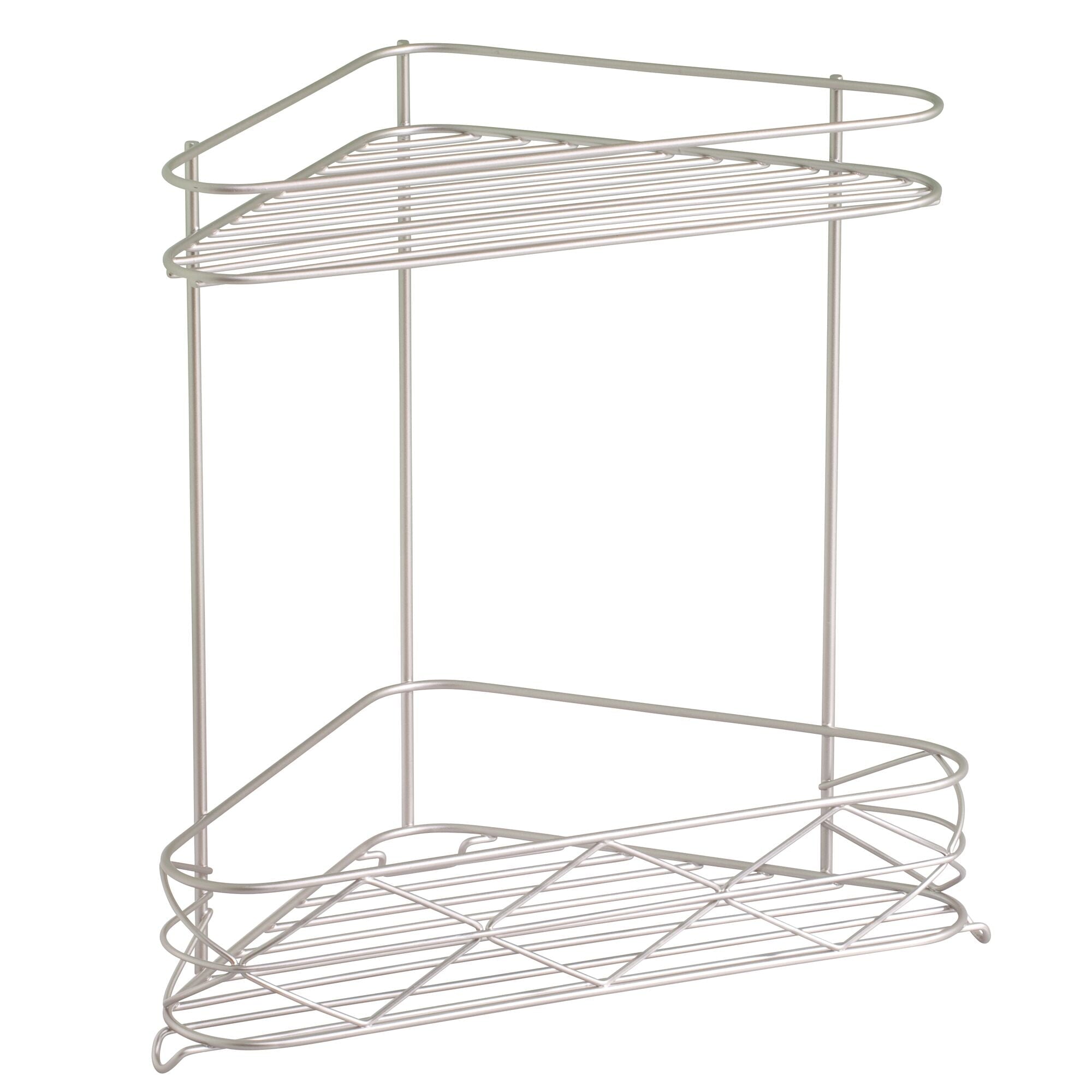 Steel Corner Bathtub Shower Storage Shelf, 10.75" x 6.5" x 10.6", Satin - Image 3