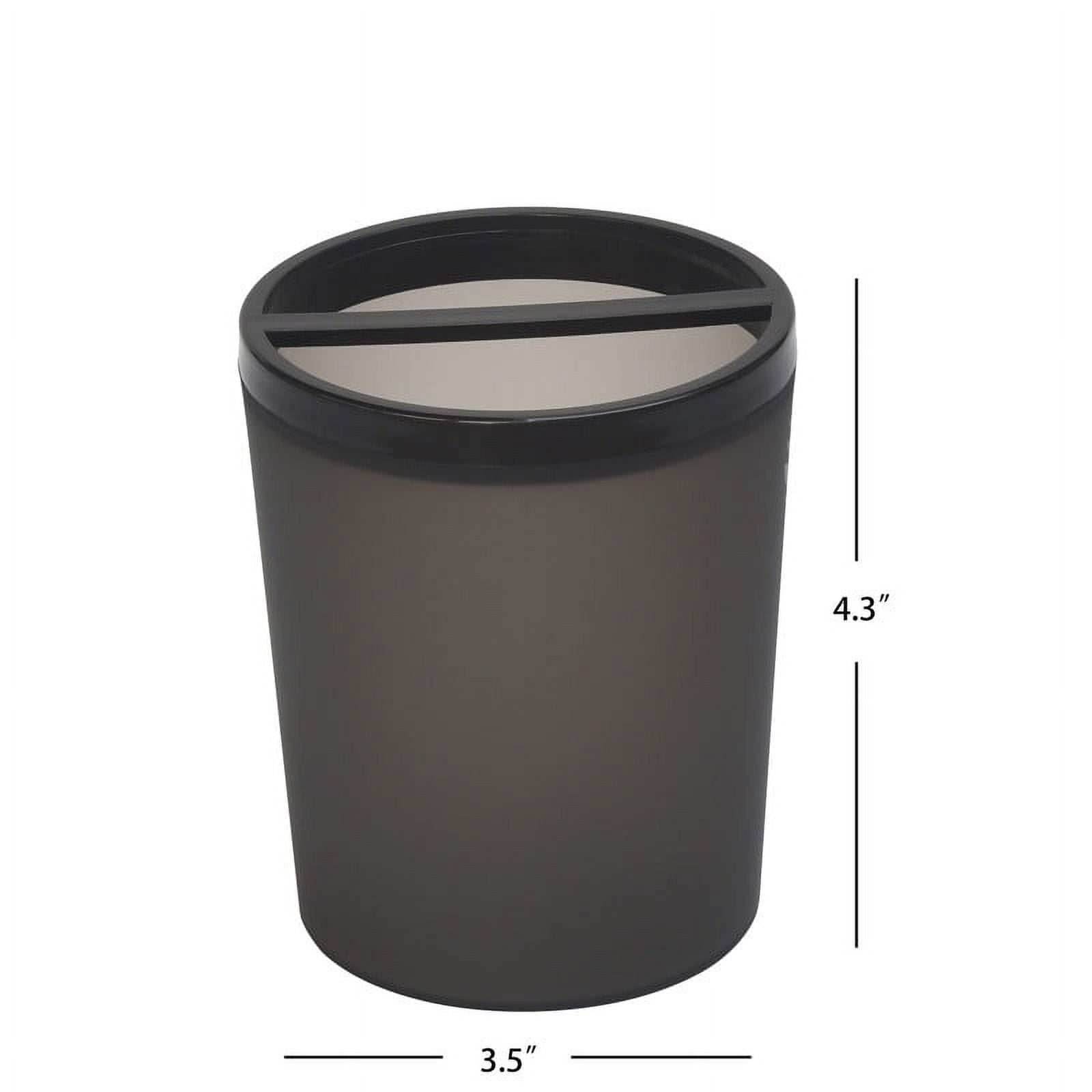 Mainstays Frosted Black Plastic Toothbrush Holder - Image 4