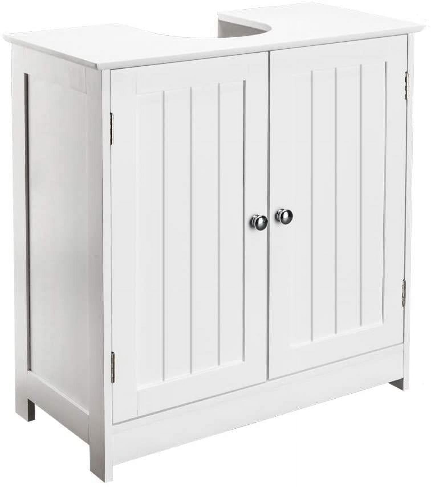 UBesGoo Pedestal Under Sink Storage, Top-Mount Bathroom Vanity Cabinet, 23.6"Lx11.4"Wx23.6"H, White - Image 3