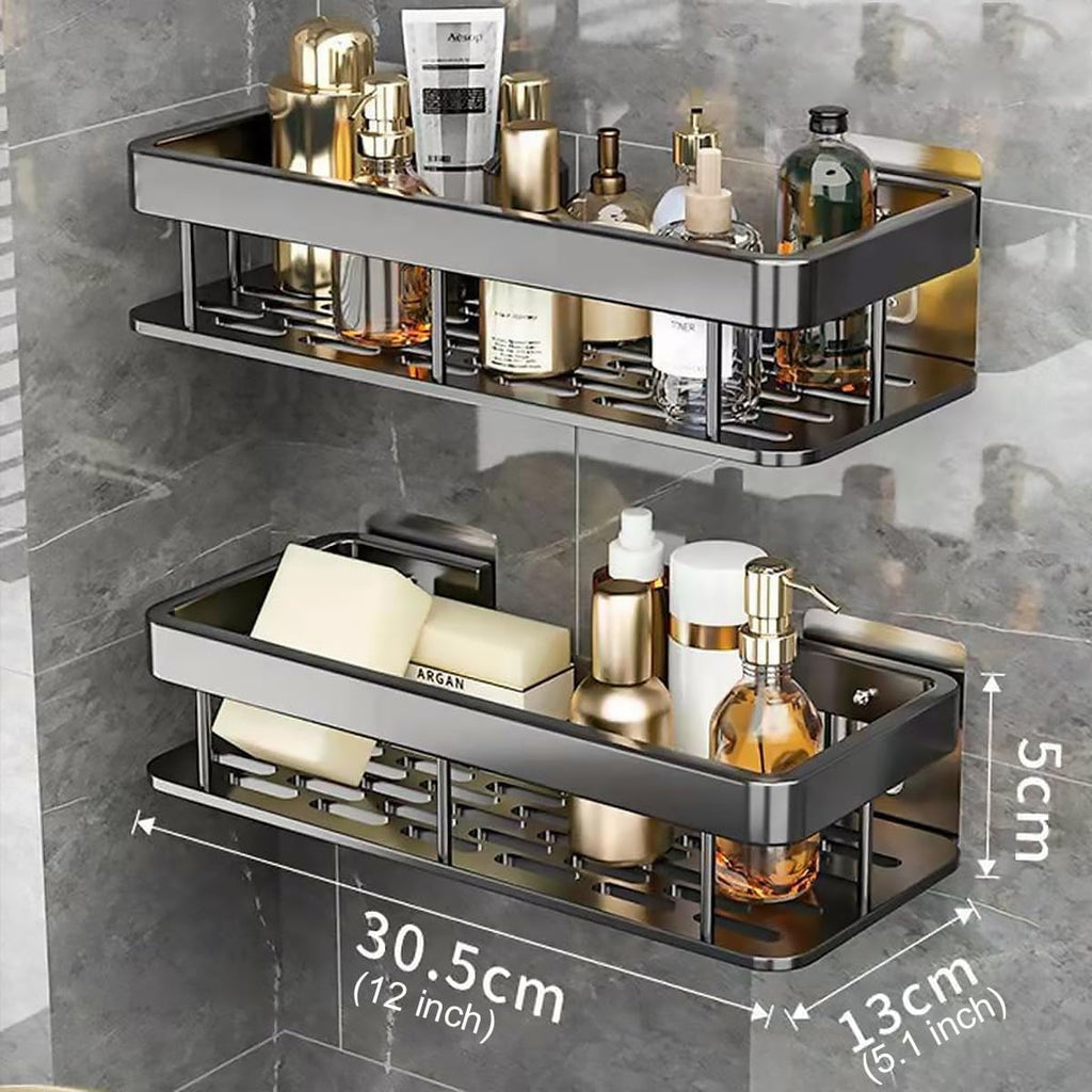Shower Caddy, 5 Pack, Adhesive Bathroom Storage Organizer, Large Capacity, Rustproof Stainless Steel - Image 5