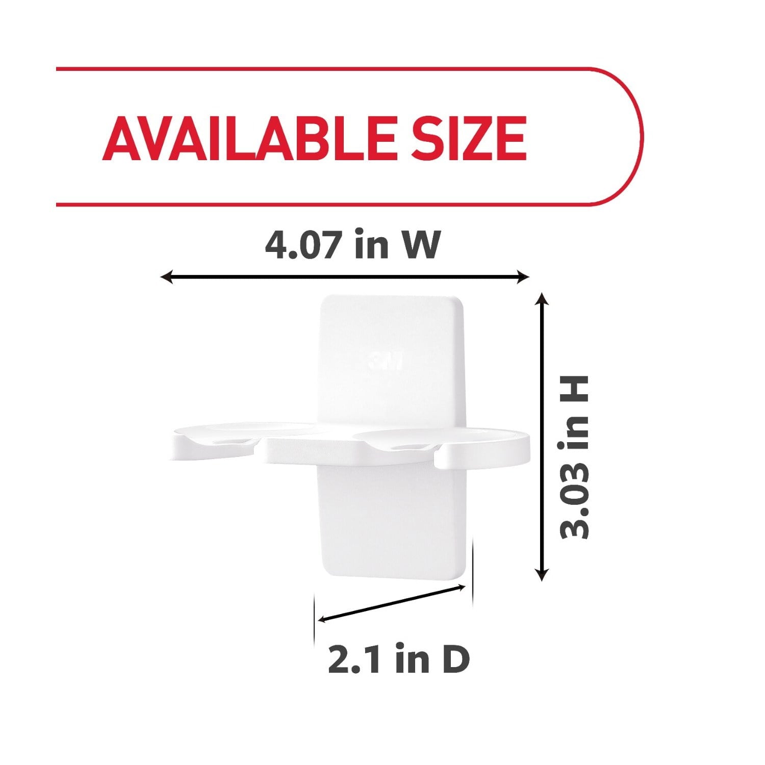 Holder, White, Plastic, 1 Holder, 2 Medium Strips, Hold 2 lbs - Image 2