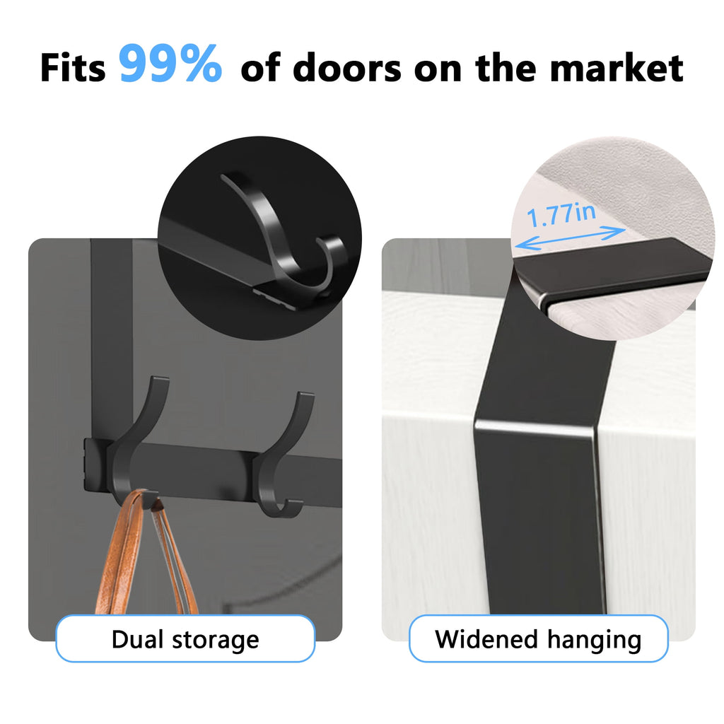 The Door Hook, Door Towel Rack with 6-Dual Coat Hooks,Door Hanger,Door Coat Hanger, The Door Coat Rack,Door Hooks for... - Image 6