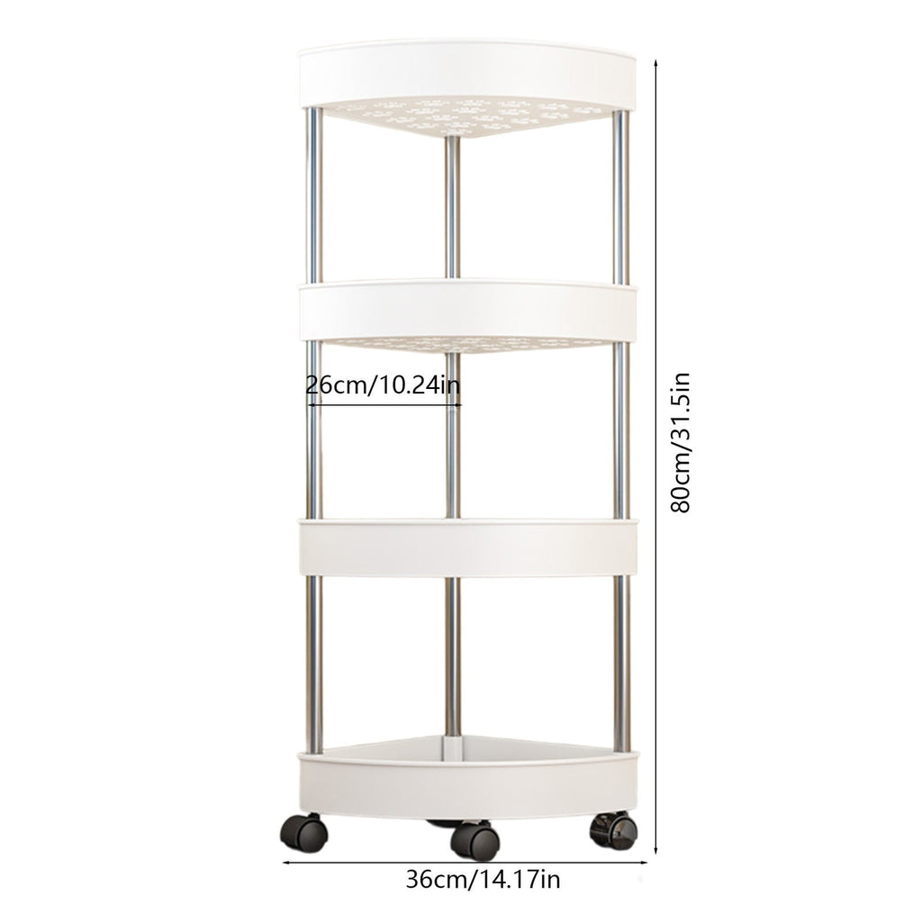 Shelf Organizer, Bathroom Shower Caddy with Detachable 4 Tiers Rolling Wheels Drainage Holes, Space-Saving Organizer ... - Image 3