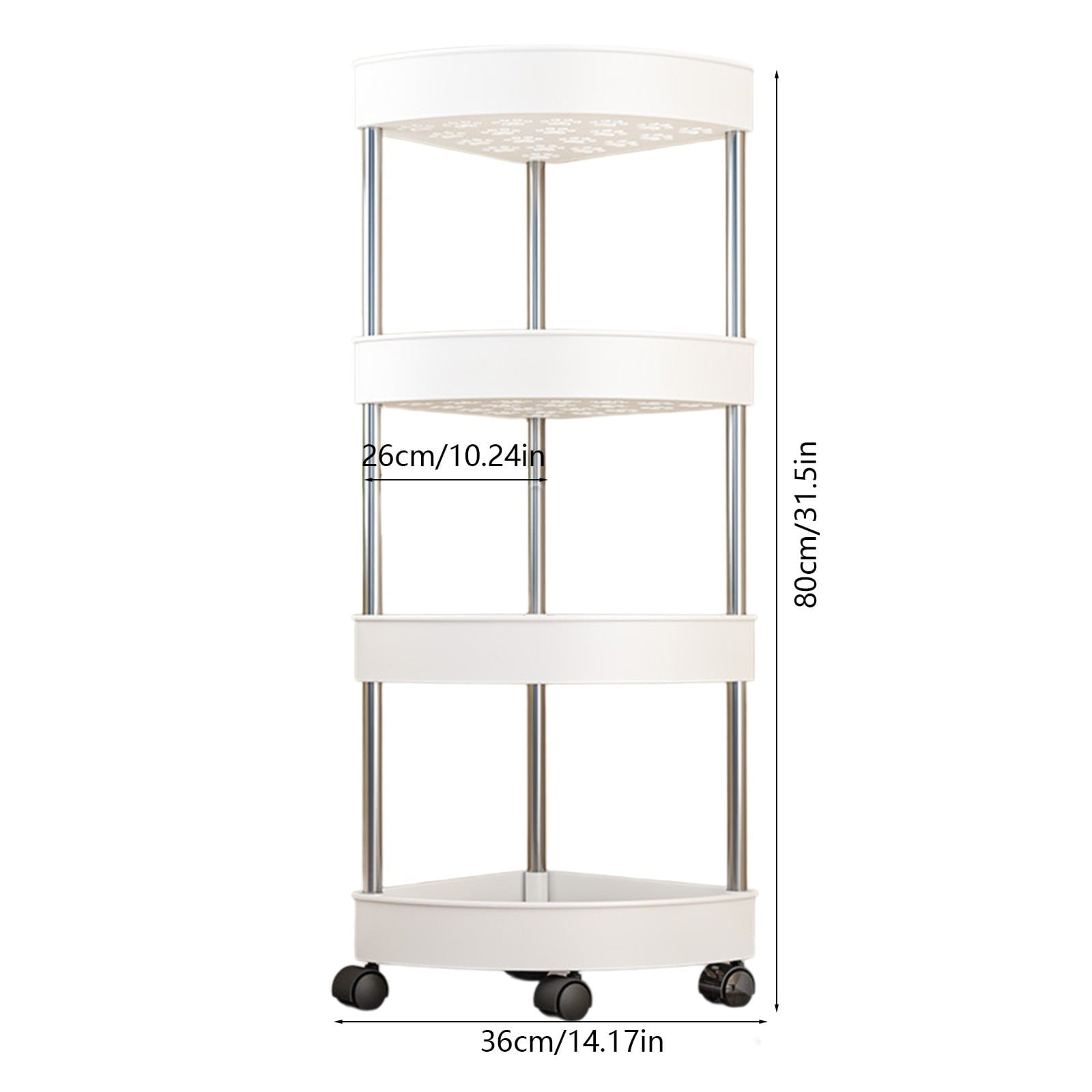 Shelf Organizer, Bathroom Shower Caddy with Detachable 4 Tiers Rolling Wheels Drainage Holes, Space-Saving Organizer ... - Image 3