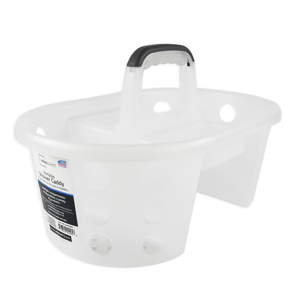 Mainstays Portable Shower Caddy Frosty Plastic - Image 6