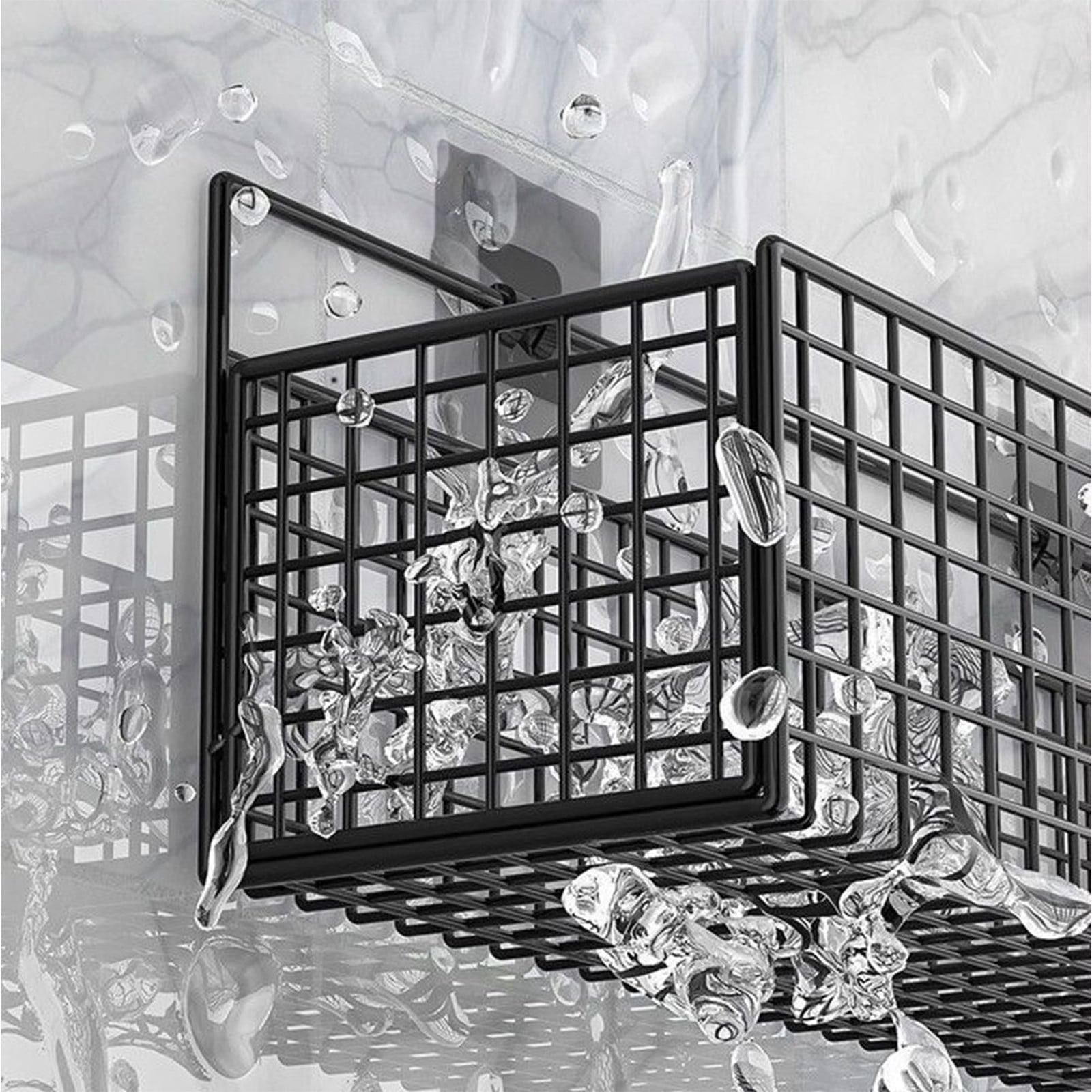 Daiosportswear Rustproof Stainless Steel Adhesive Mount Bathroom Shower Caddy, Black - Image 5