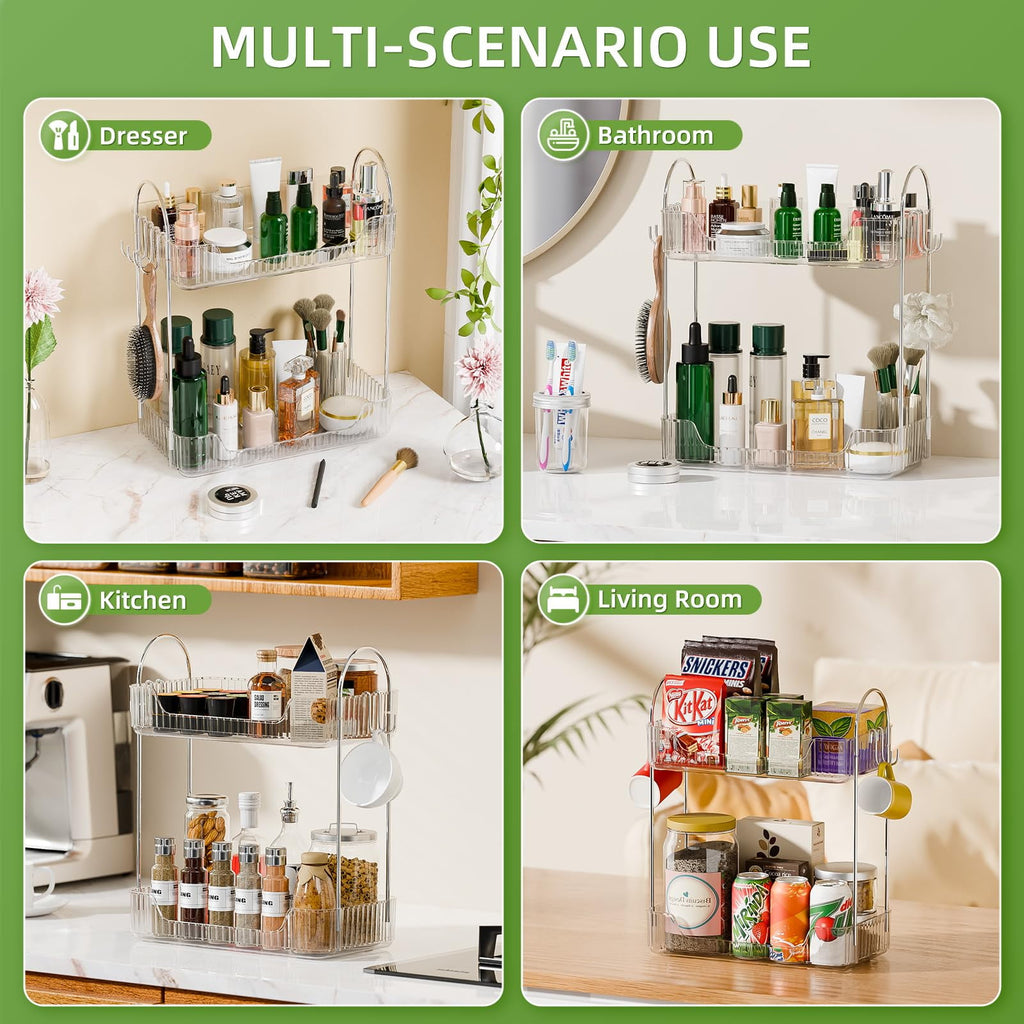 Vitviti 2 Tier Bathroom Counter Organizer，Cosmetic Skincare Organizer，Spice Rack Organizer for Kitchen - Image 6