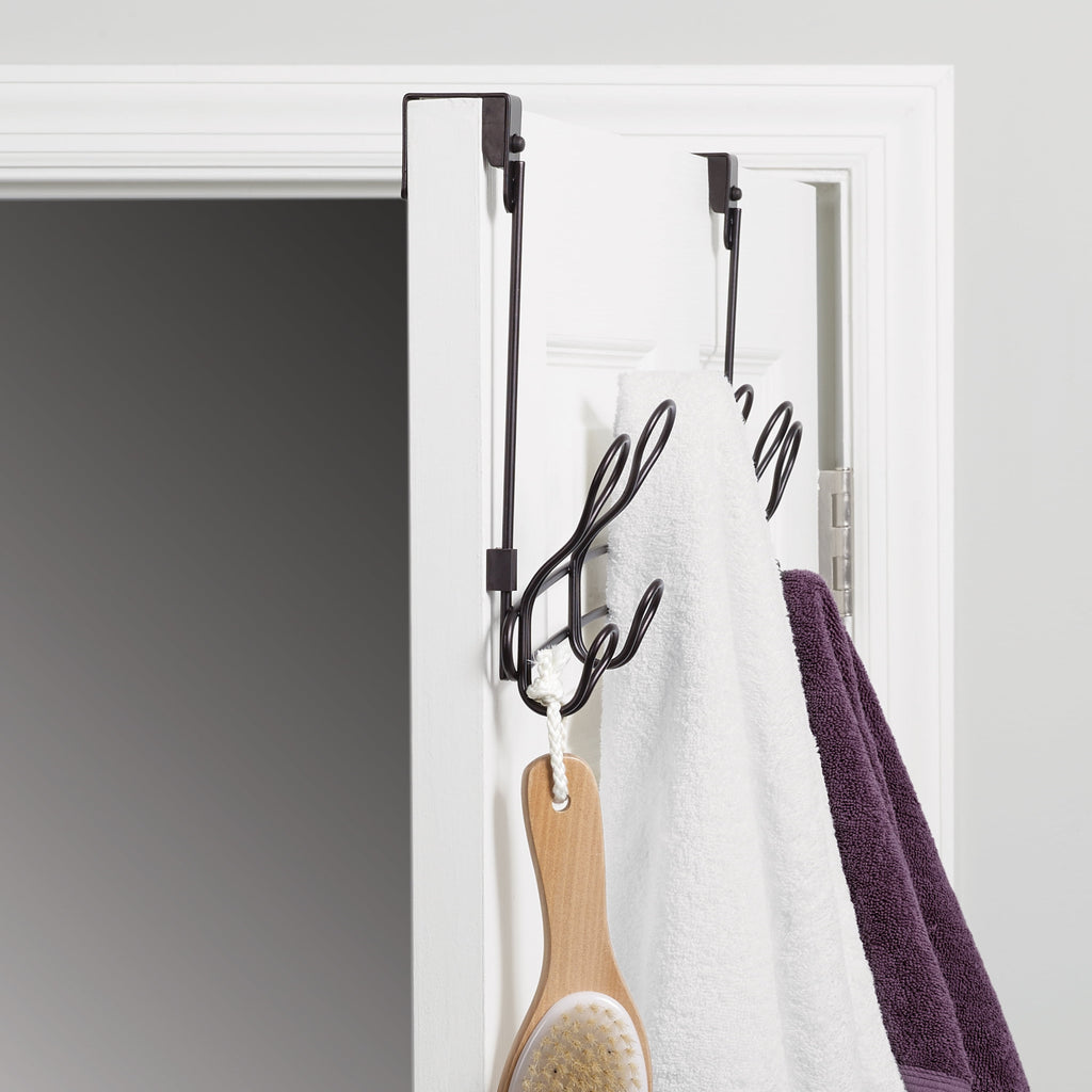 6-Hook Over-the-Door Towel and Robe Rack, Oil-Rubbed Bronze - Image 2
