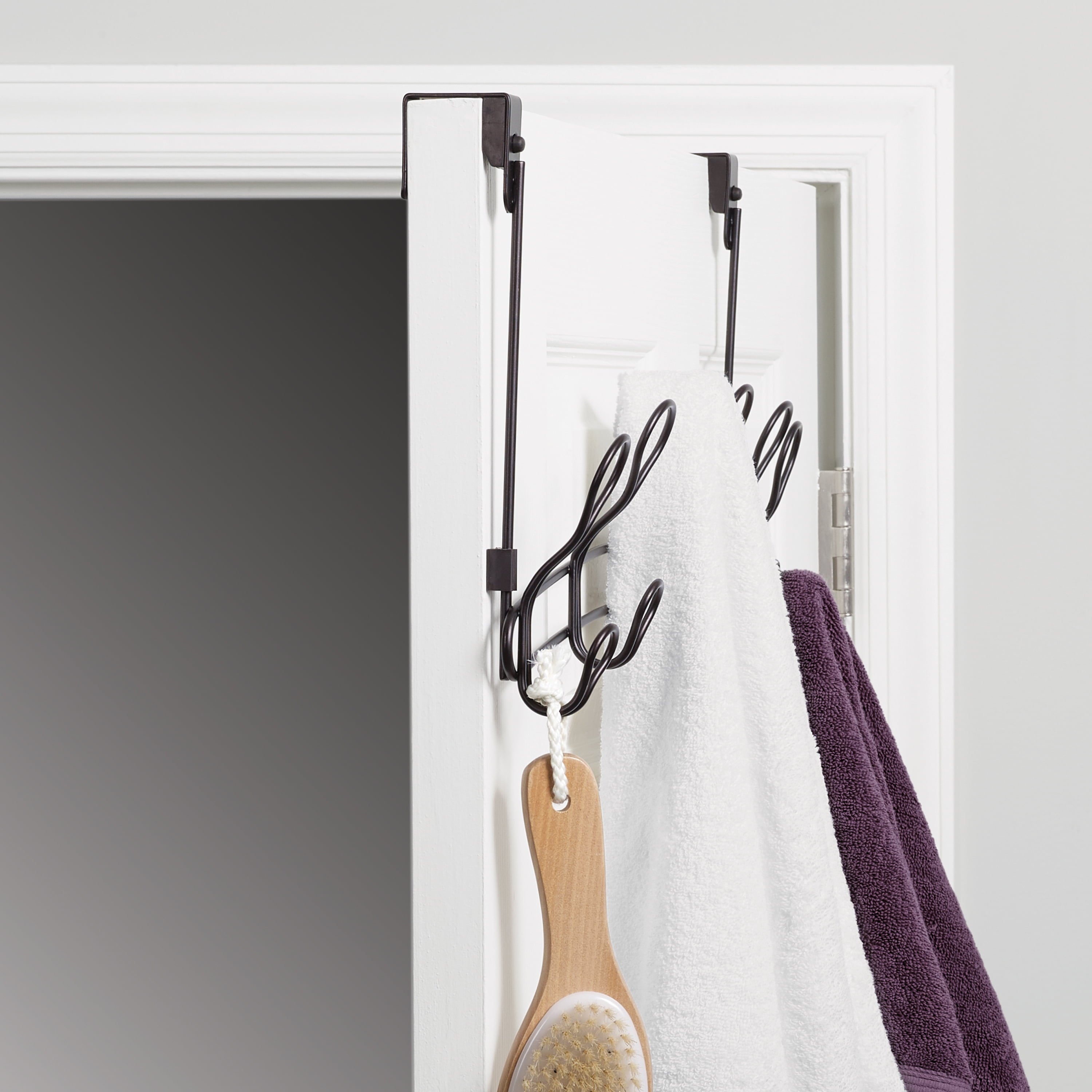 6-Hook Over-the-Door Towel and Robe Rack, Oil-Rubbed Bronze - Image 2